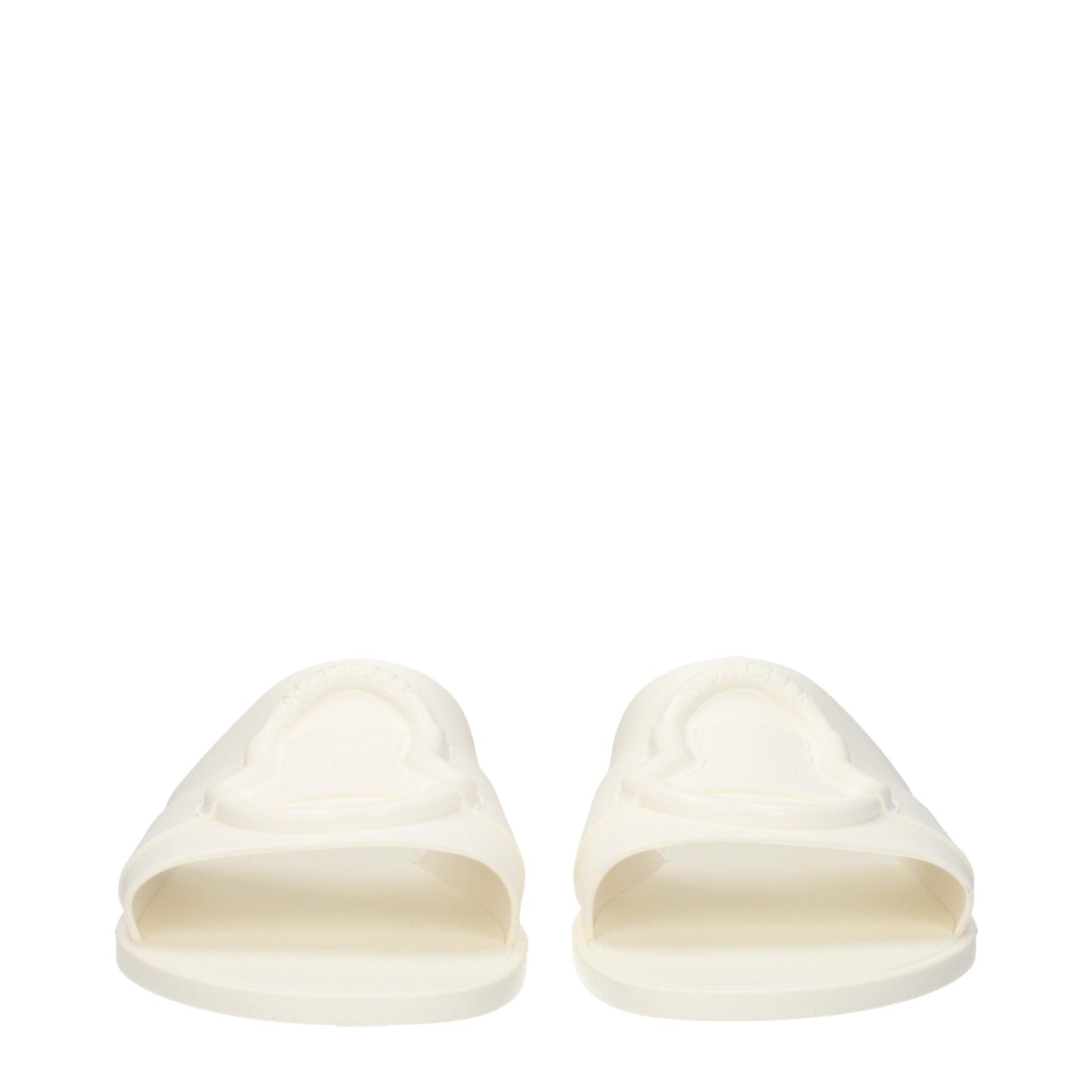 Moncler Weiße Baumwollpantoffeln Sandalen