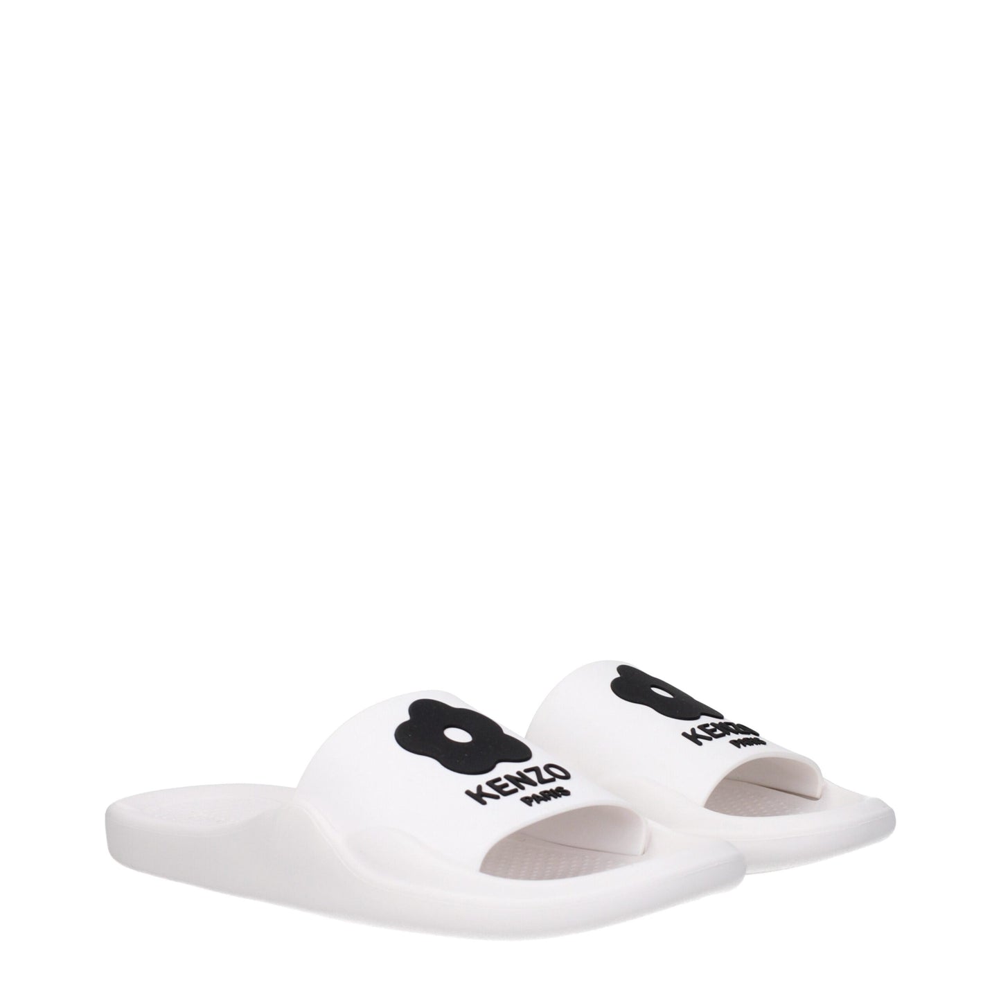 Kenzo Weiße Baumwollpantoffeln Sandalen