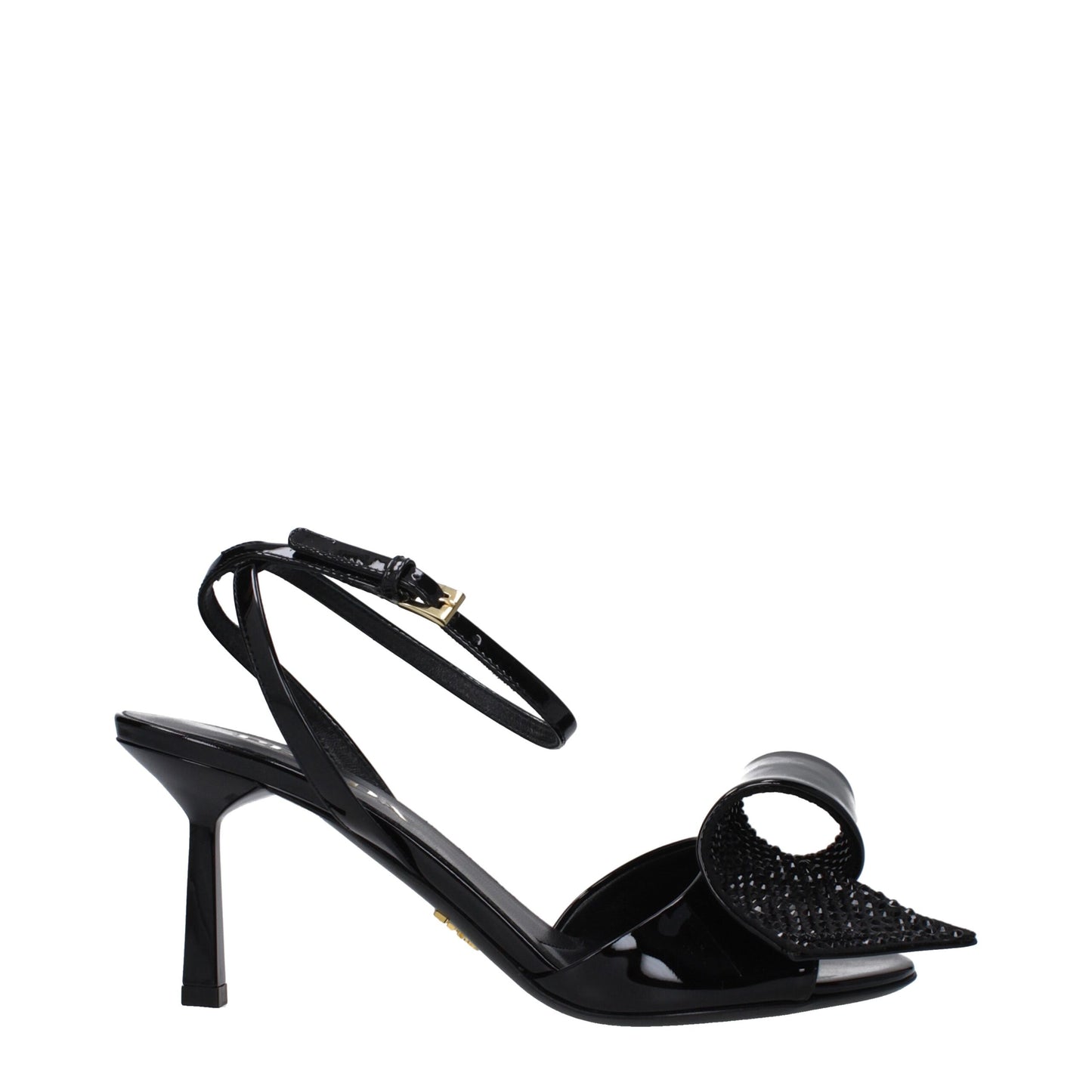 Prada Schwarze Leder Stiletto Heels Sandalen