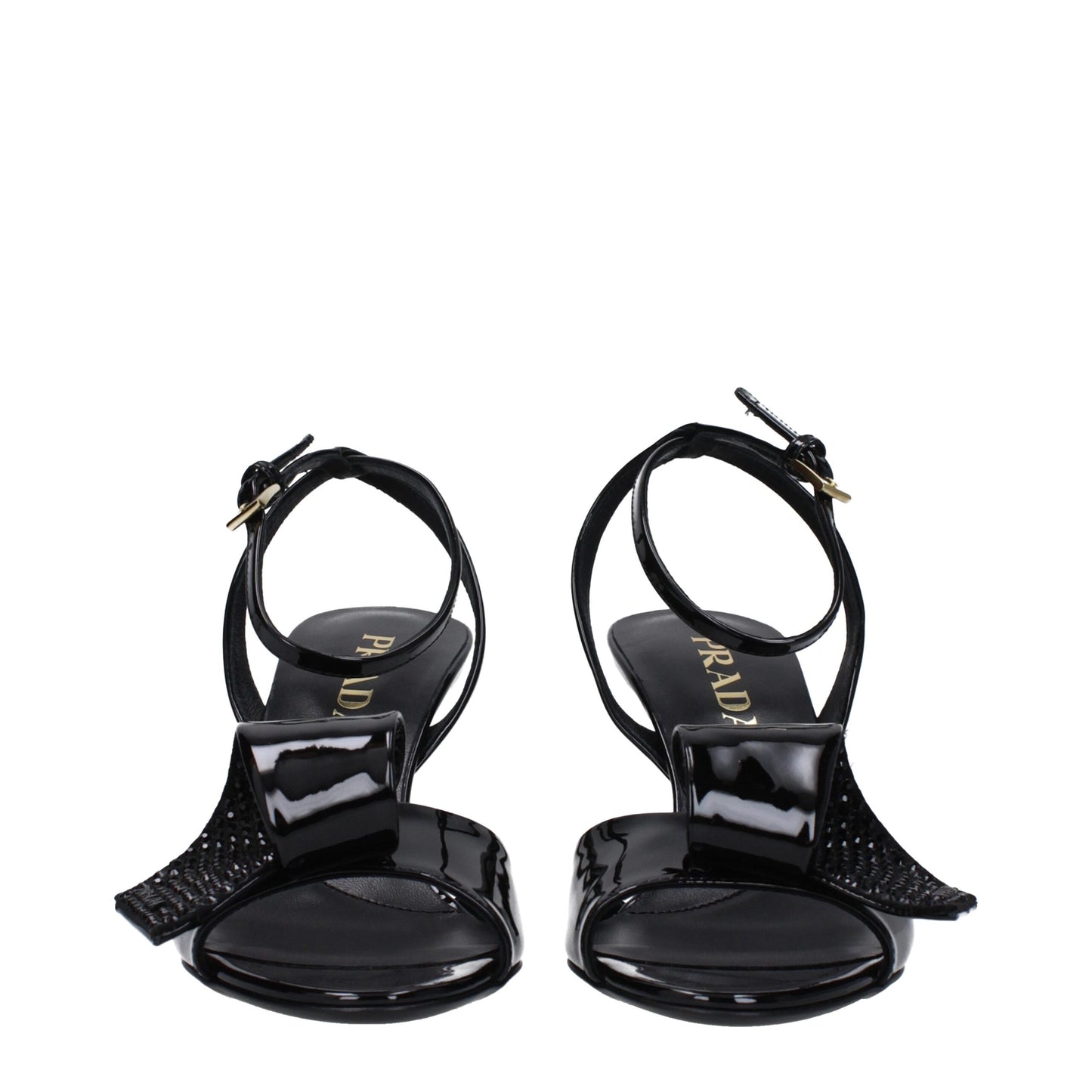 Prada Schwarze Leder Stiletto Heels Sandalen