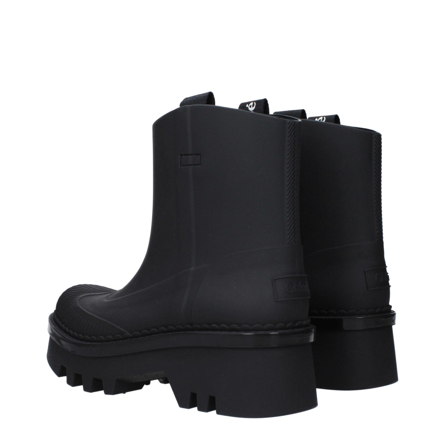 Chloé Schwarze Baumwollstiefeletten