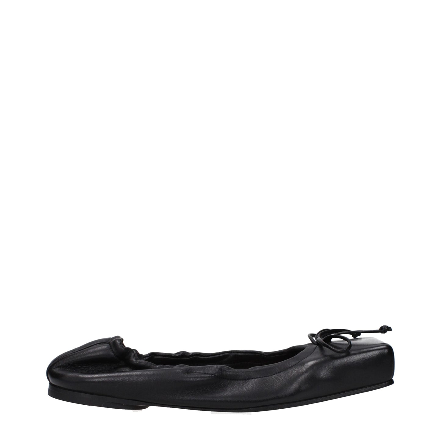 Jacquemus Schwarze Leder-Ballett-Flats