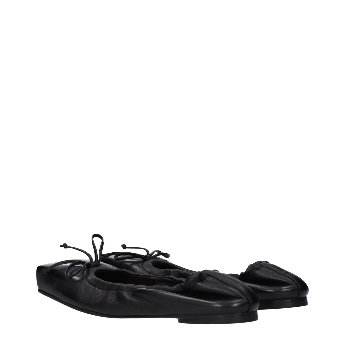 Jacquemus Schwarze Leder-Ballett-Flats