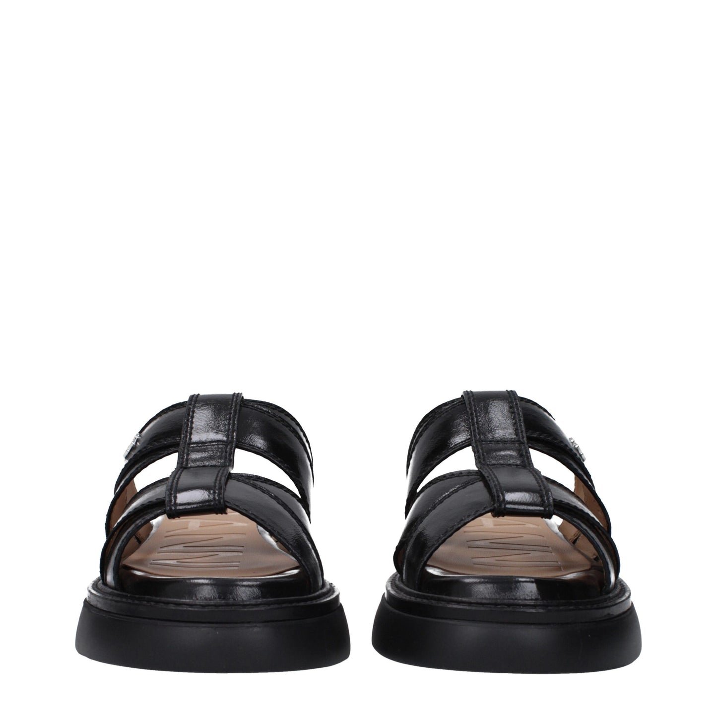 Ganni Schwarze Stoffslipper Sandalen