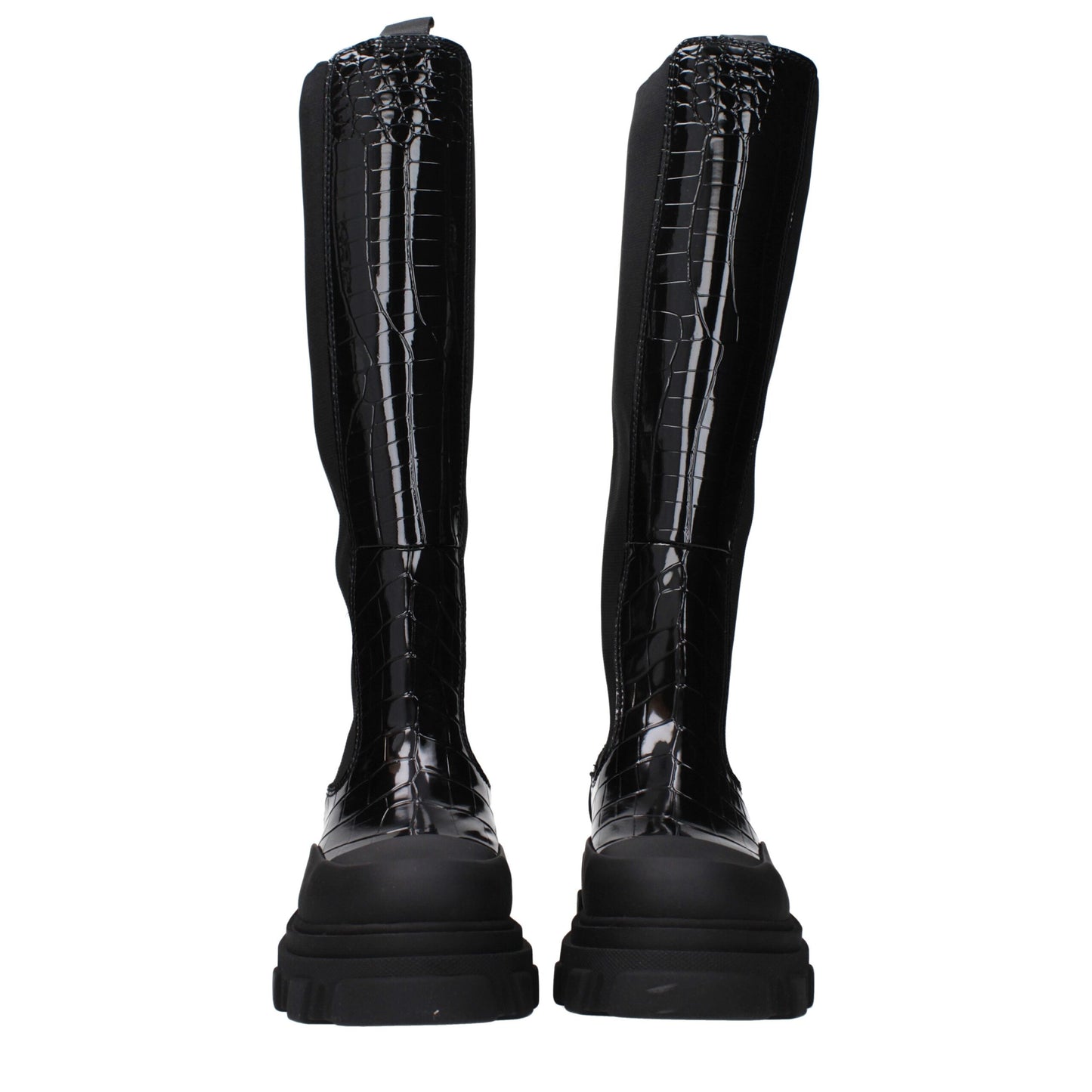 Ganni Schwarzes Leder Over The Knee