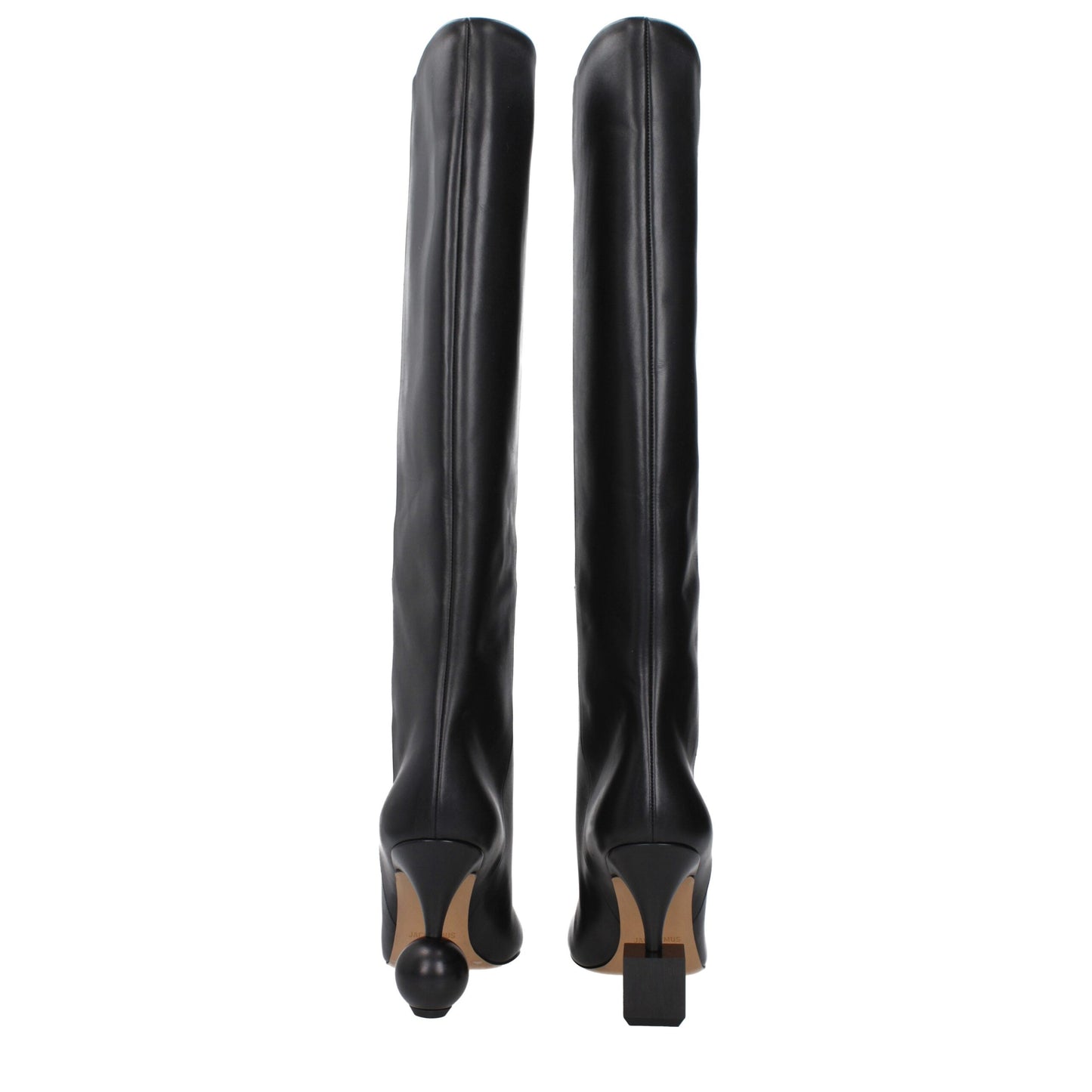 Jacquemus Schwarze Lederstiefel mit hohem Absatz