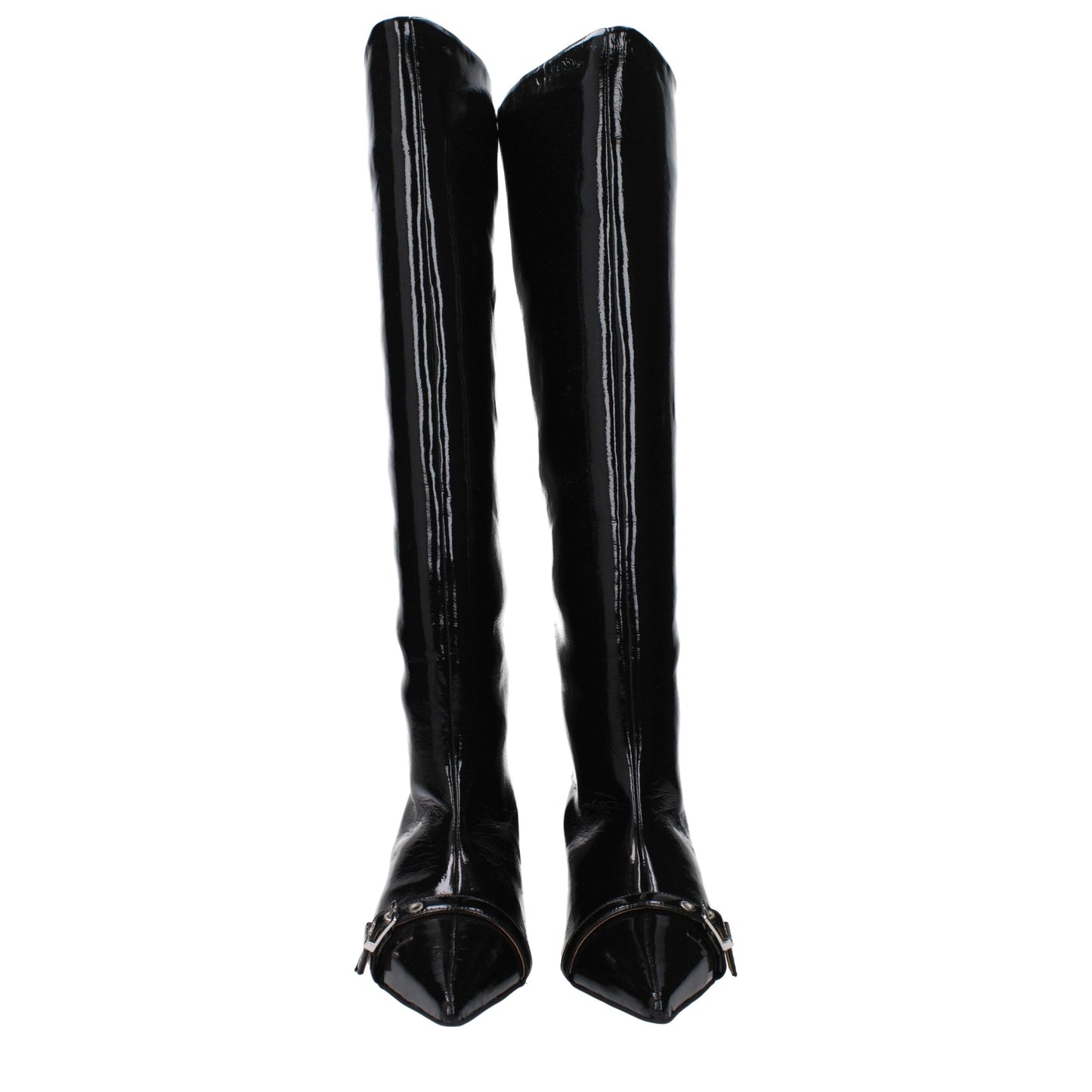 Ganni Schwarze Lederstiefel