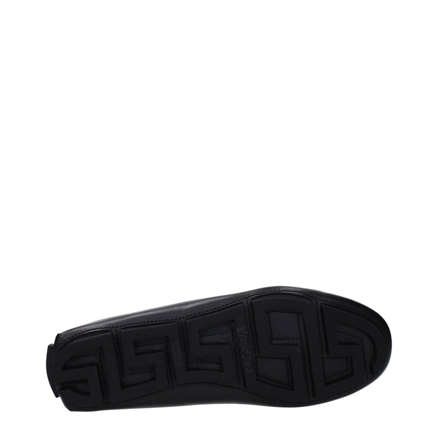 Versace Schwarze Leder Slipper