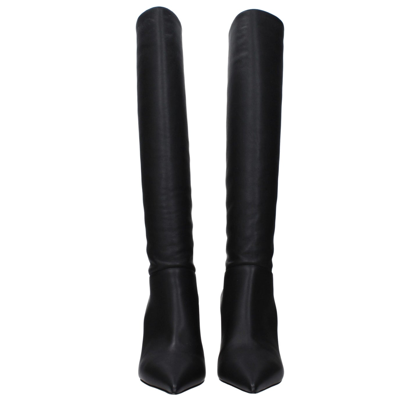 Casadei Schwarze Lederstiefel mit hohem Absatz