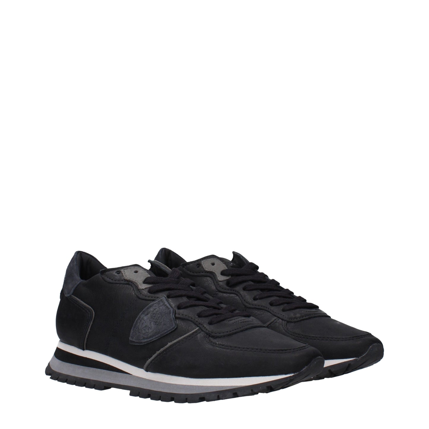 Philippe Model Schwarze Leder-Sneakers