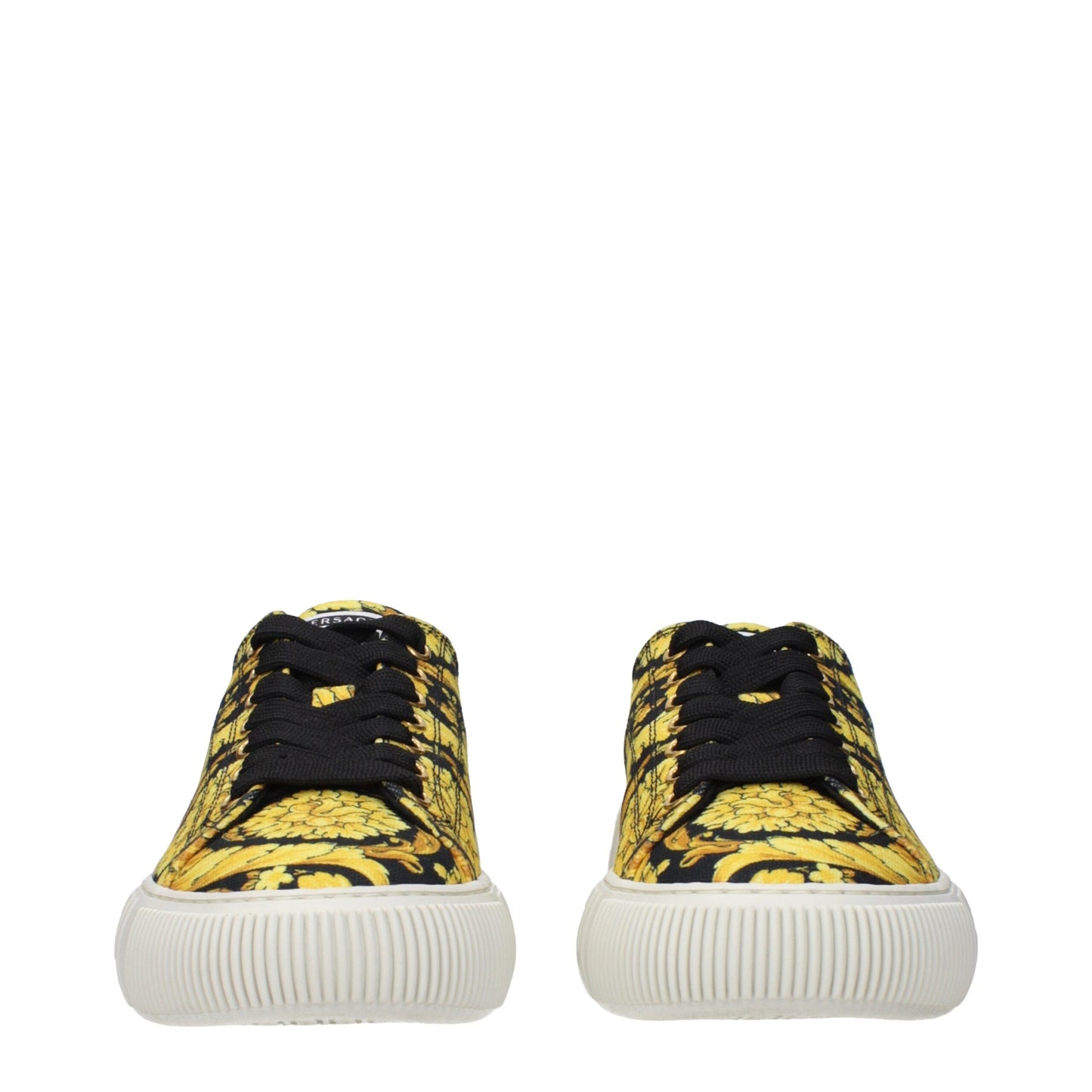 Versace Goldfarbene Stoff-Sneakers