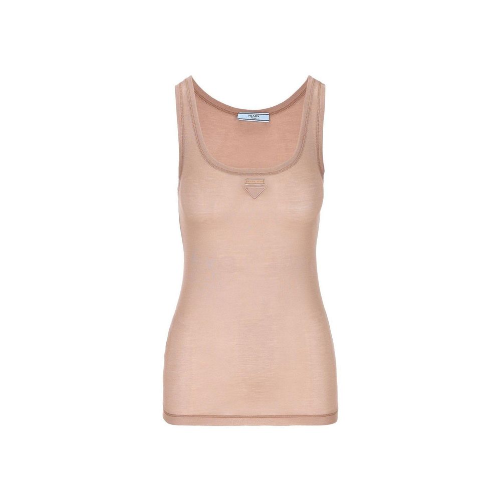 Prada Ärmelloses Logo-Top