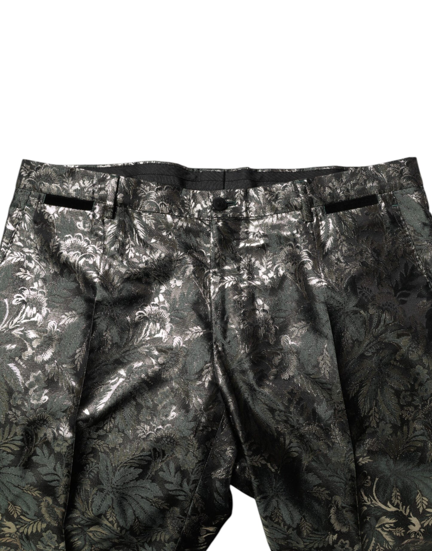 Dolce & Gabbana Metallic Floral Jacquard Seide 2 Stück Anzug