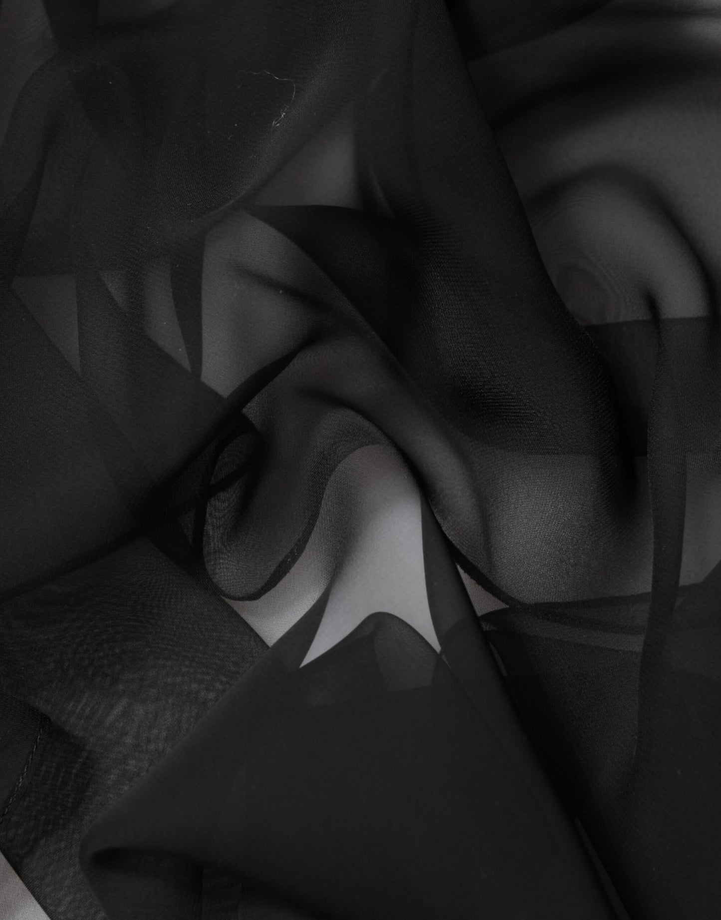 Dolce & Gabbana Schwarzes See-Through-Seiden-Chiffon-Spitzenblusentop