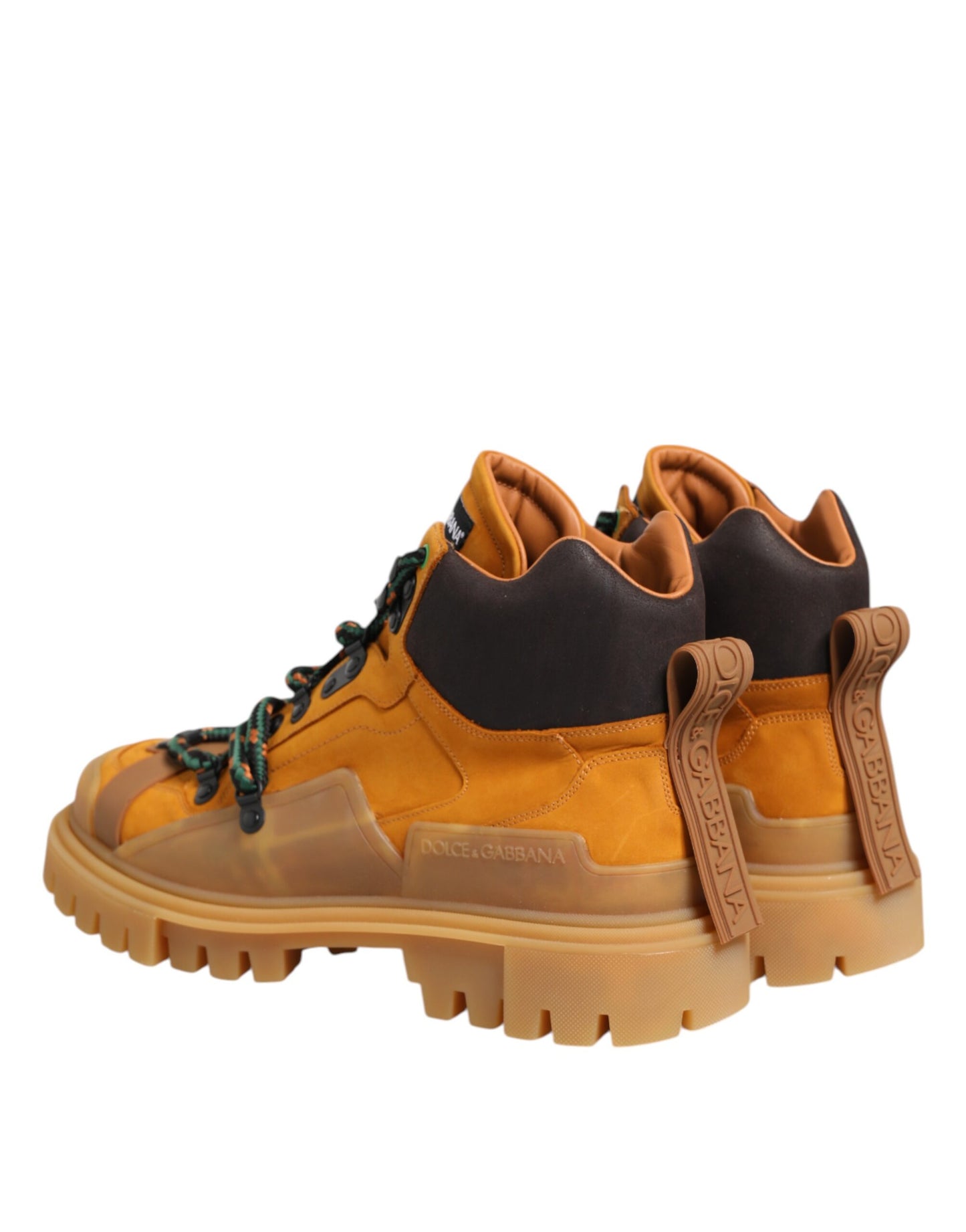 Dolce & Gabbana Orange Schnürstiefel Trekking-Stiefel Schuhe