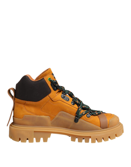 Dolce & Gabbana Orange Schnürstiefel Trekking-Stiefel Schuhe