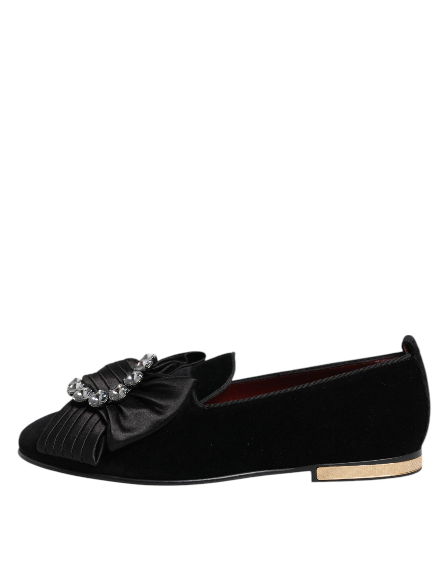 Dolce & Gabbana Schwarze VATICANO Crystal Ribbon Slip On Schuhe
