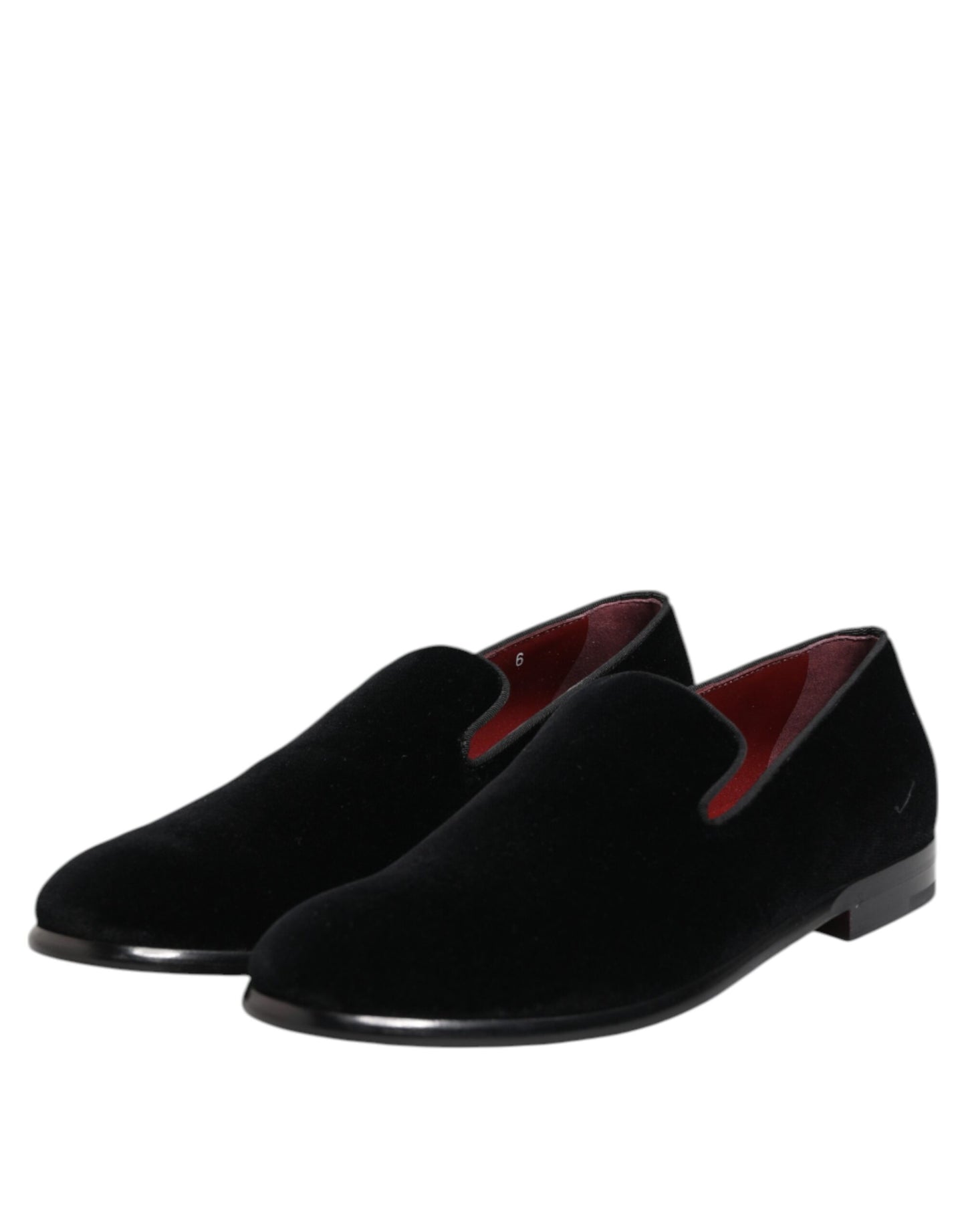 Dolce & Gabbana Schwarzer Samt Loafers Formal Männer Kleid Schuhe