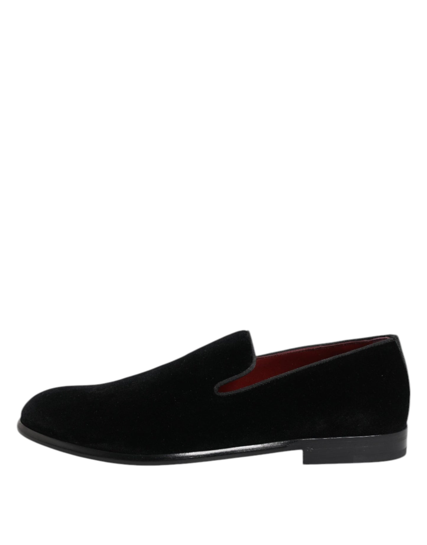 Dolce & Gabbana Schwarzer Samt Loafers Formal Männer Kleid Schuhe