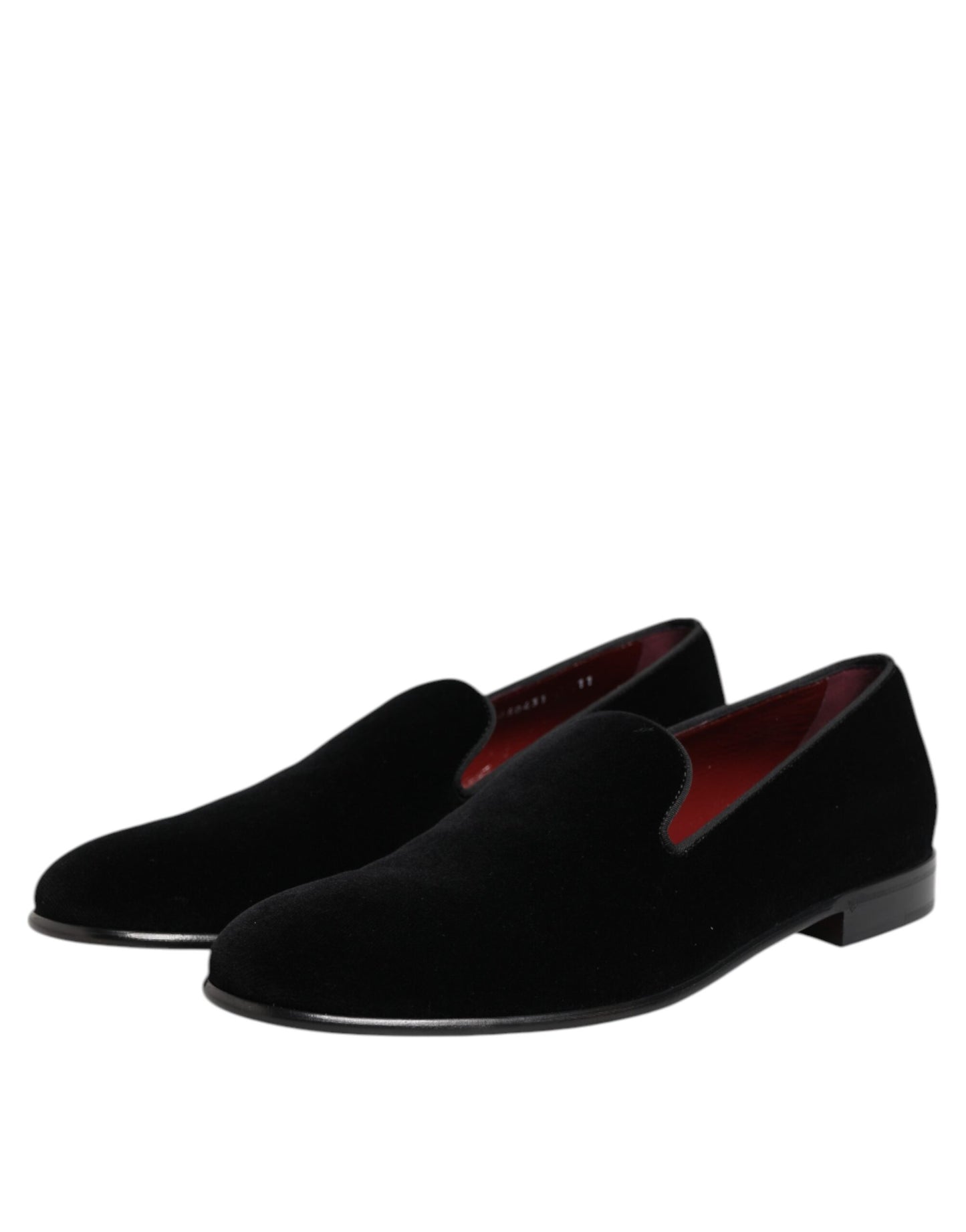 Dolce & Gabbana Schwarzer Samt Slip On Loafers Männer Formelle Schuhe