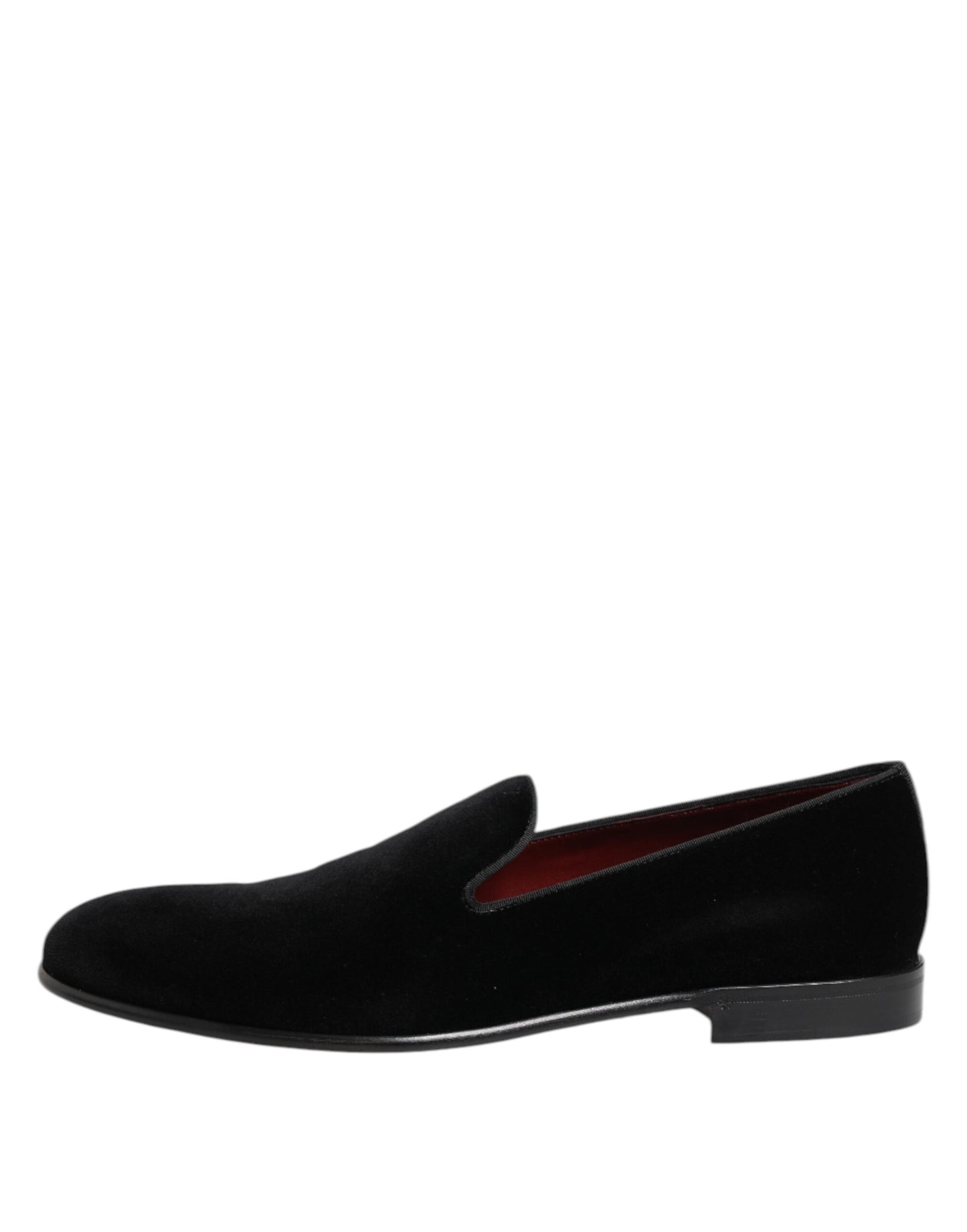 Dolce & Gabbana Schwarzer Samt Slip On Loafers Männer Formelle Schuhe