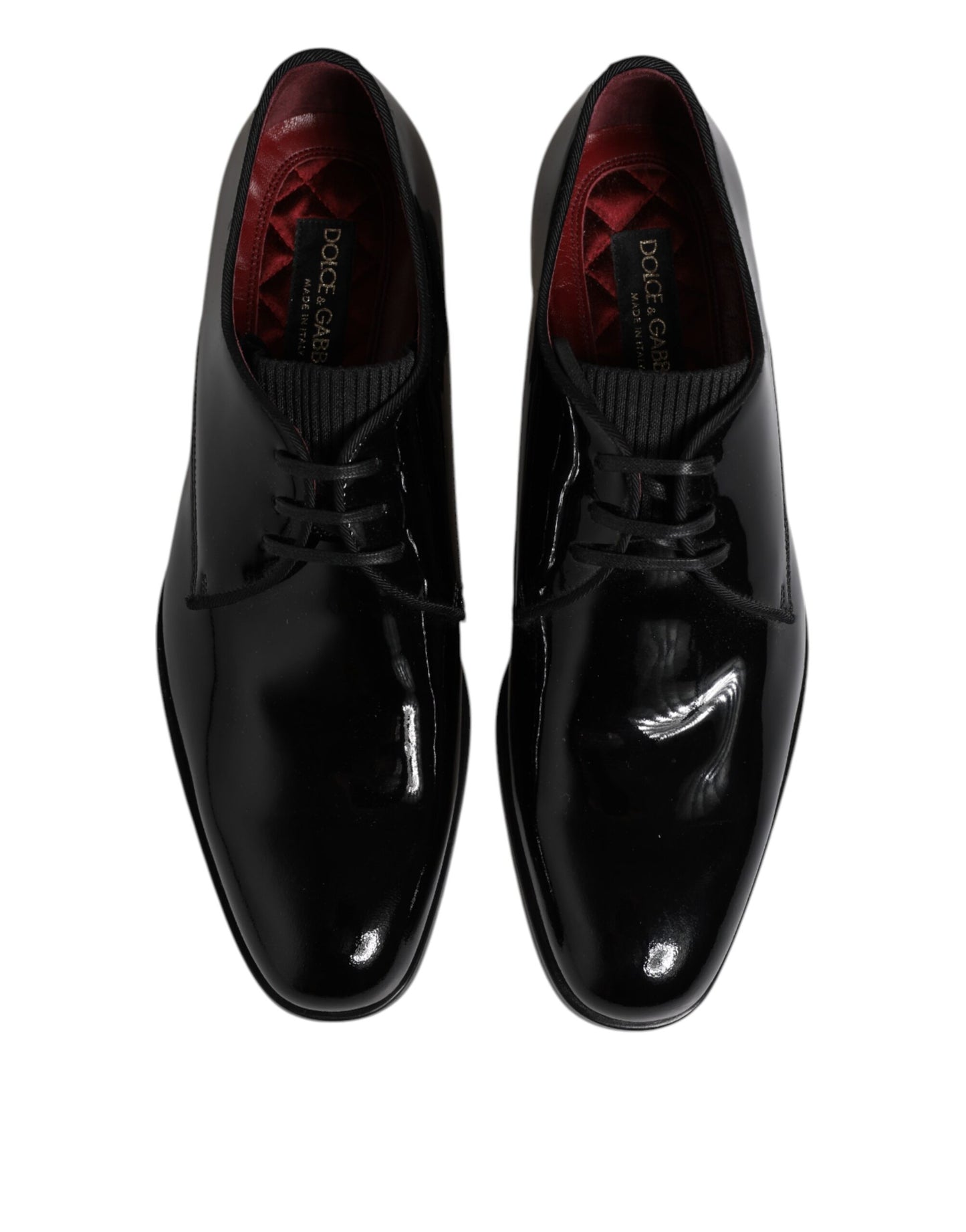 Dolce & Gabbana Schwarze Leder Schnürschuhe Männer Derby Formelle Schuhe