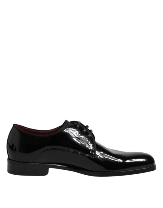 Dolce & Gabbana Schwarze Leder Schnürschuhe Männer Derby Formelle Schuhe
