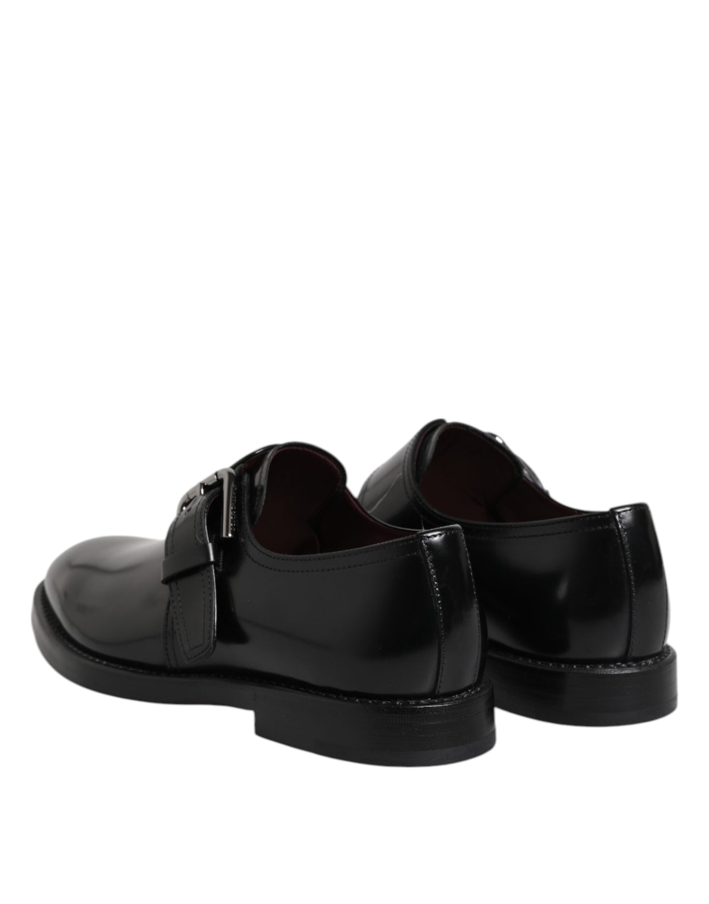 Dolce & Gabbana Schwarzes Leder Monk Strap Derby Formelle Schuhe