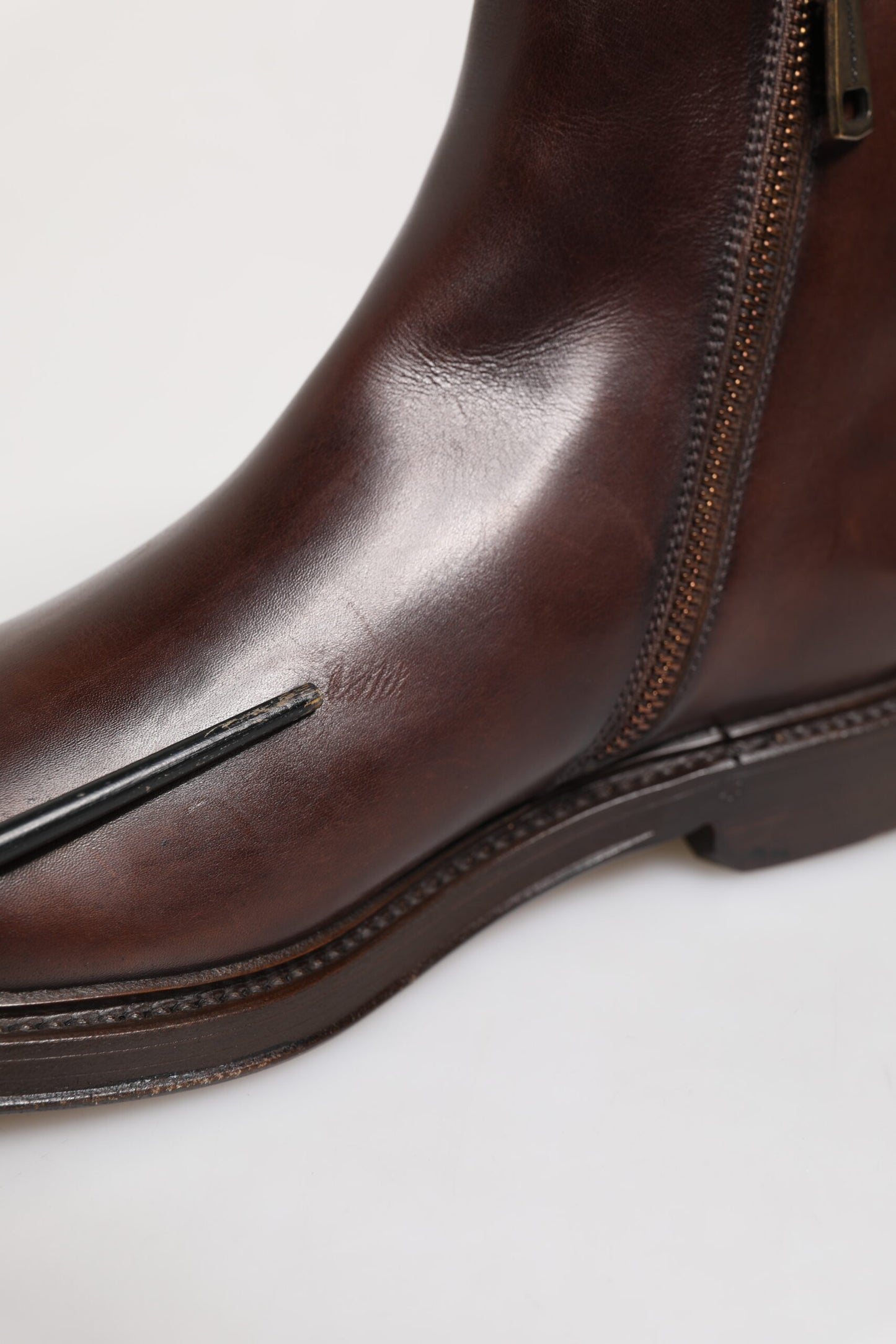 Dolce & Gabbana Braun Chelsea Leder Mid Calf Stiefel Schuhe