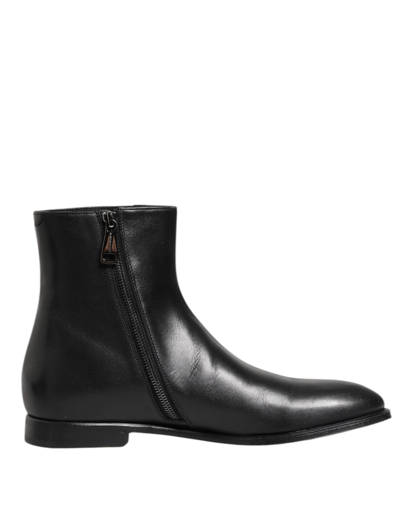 Dolce & Gabbana Schwarz Leder Mid Calf Männer Stiefel Schuhe