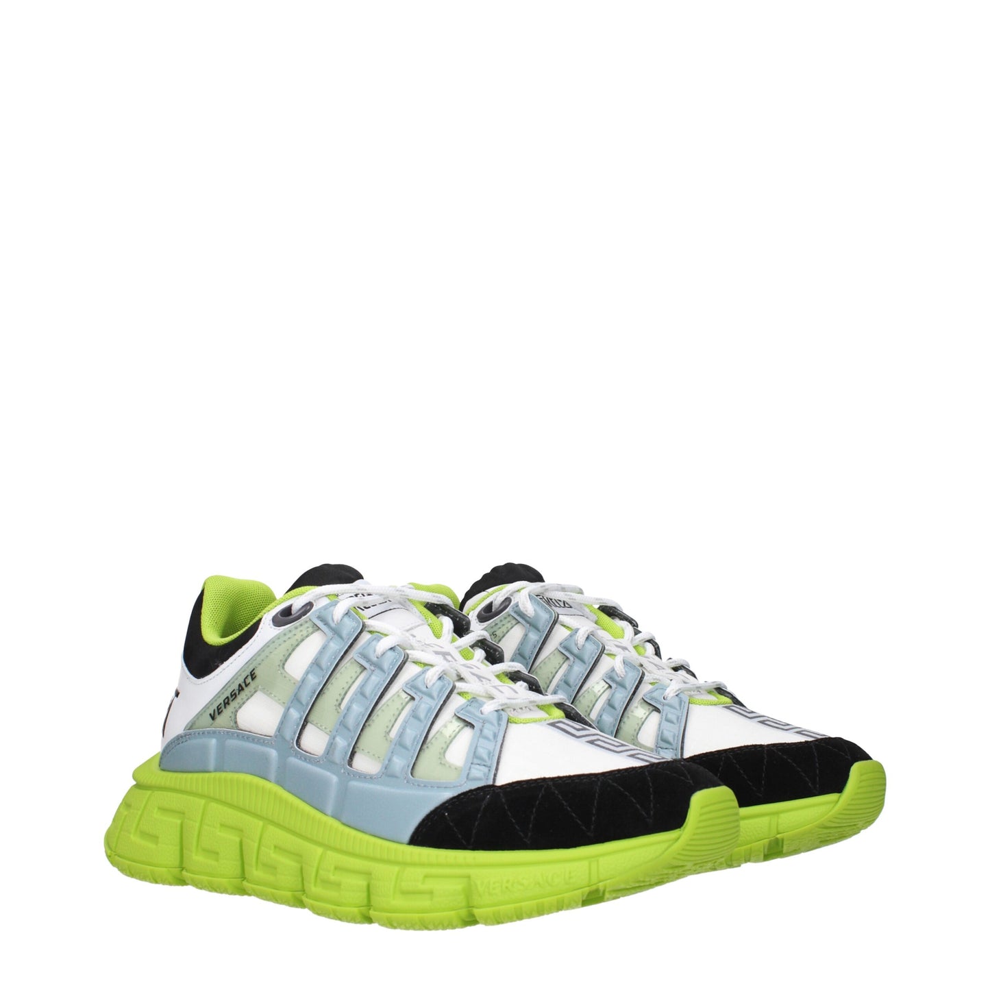 Versace Weißer Stoff Sportliche Turnschuhe