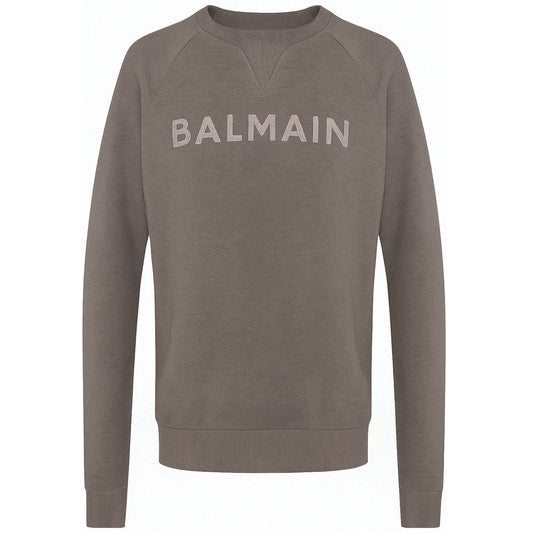 Balmain Grauer Baumwollpullover für Männer