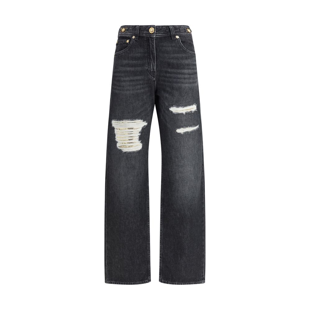 Versace Cut-Out-Detail Jeans