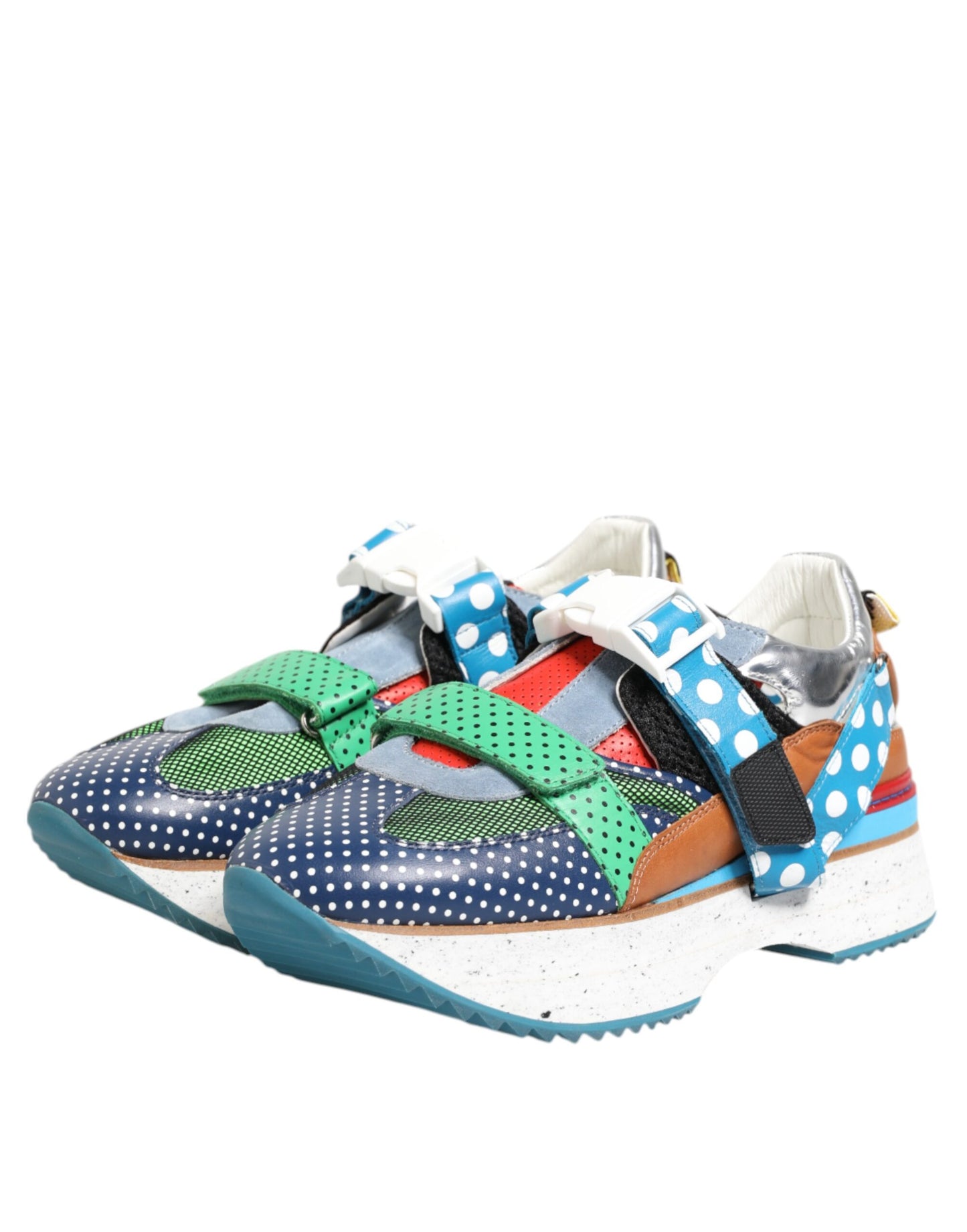 Dolce & Gabbana Multicolor Leder Low Top Sneakers Schuhe