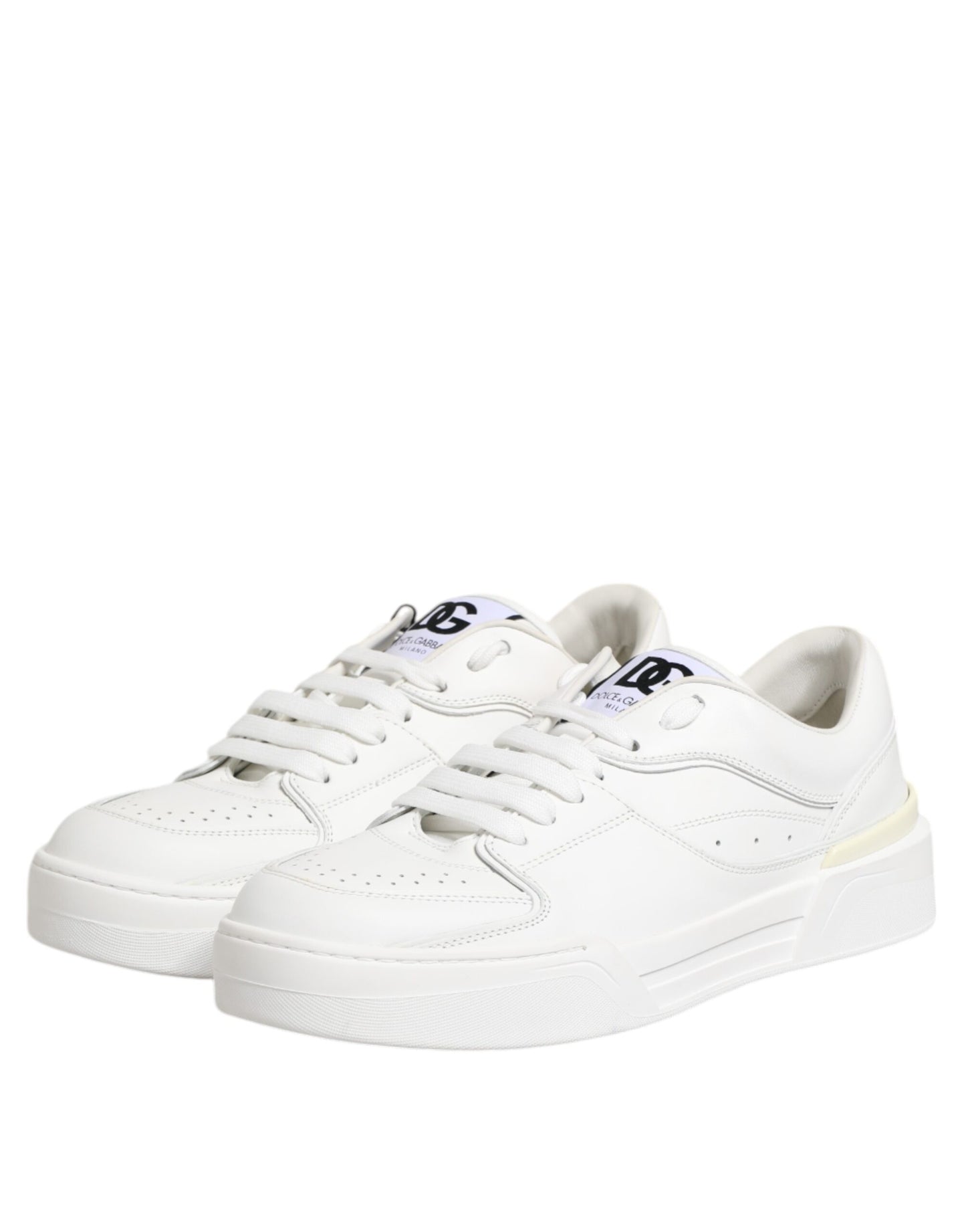 Dolce & Gabbana Weiß Miami Leder Low Top Turnschuhe Schuhe
