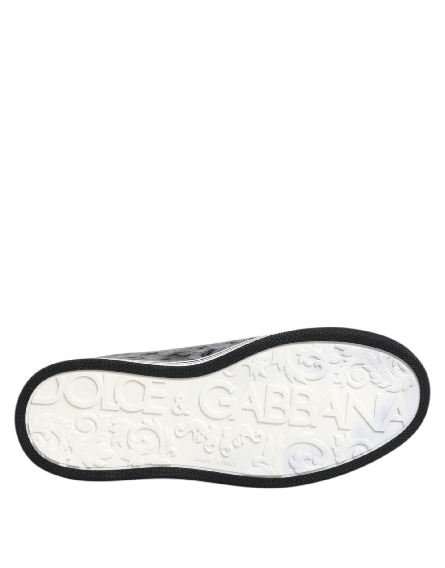 Dolce & Gabbana Graue Leder Leopard Low Top Sneakers Schuhe