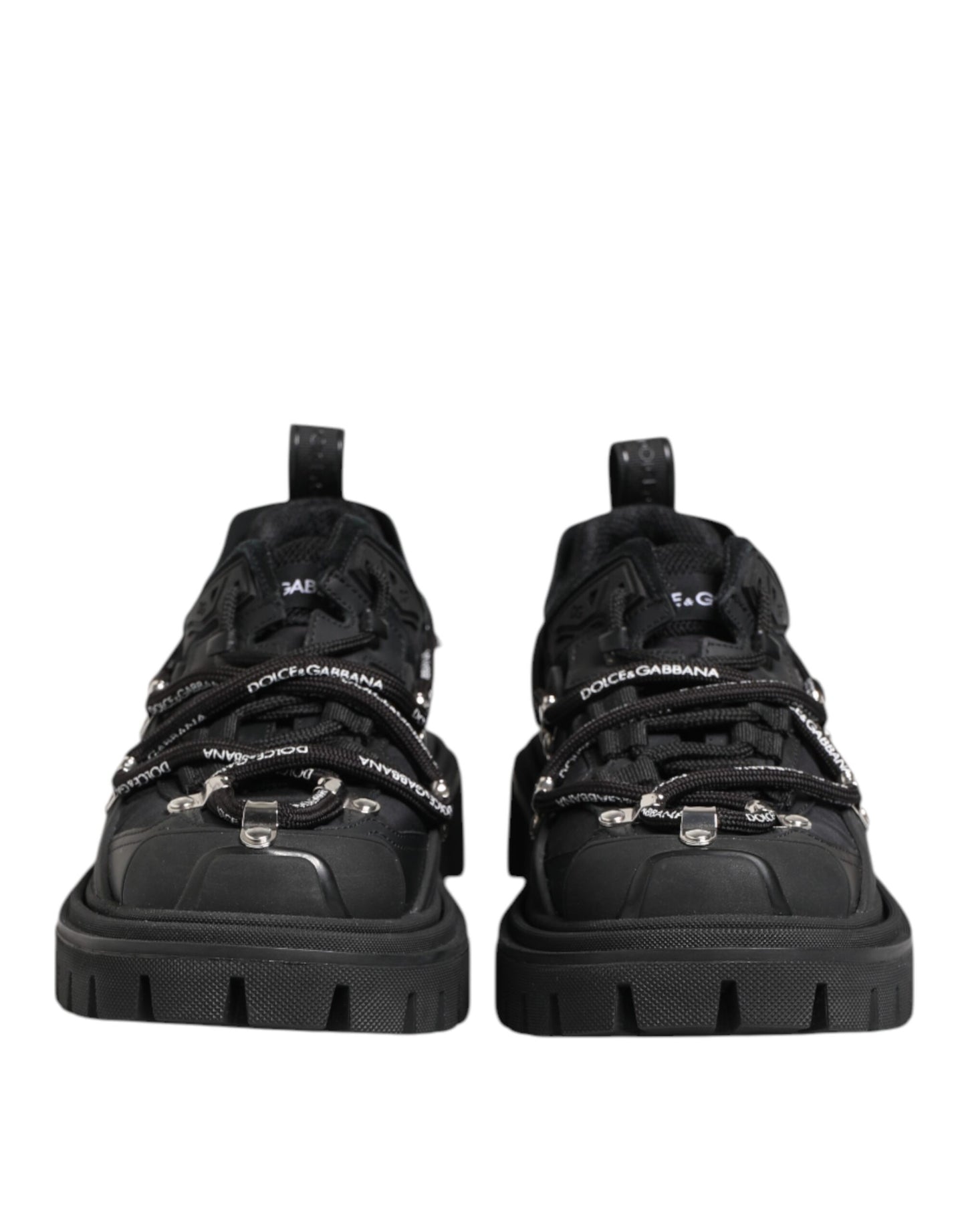 Dolce & Gabbana Schwarze Low Top Lace Up Trekking Sneakers Schuhe