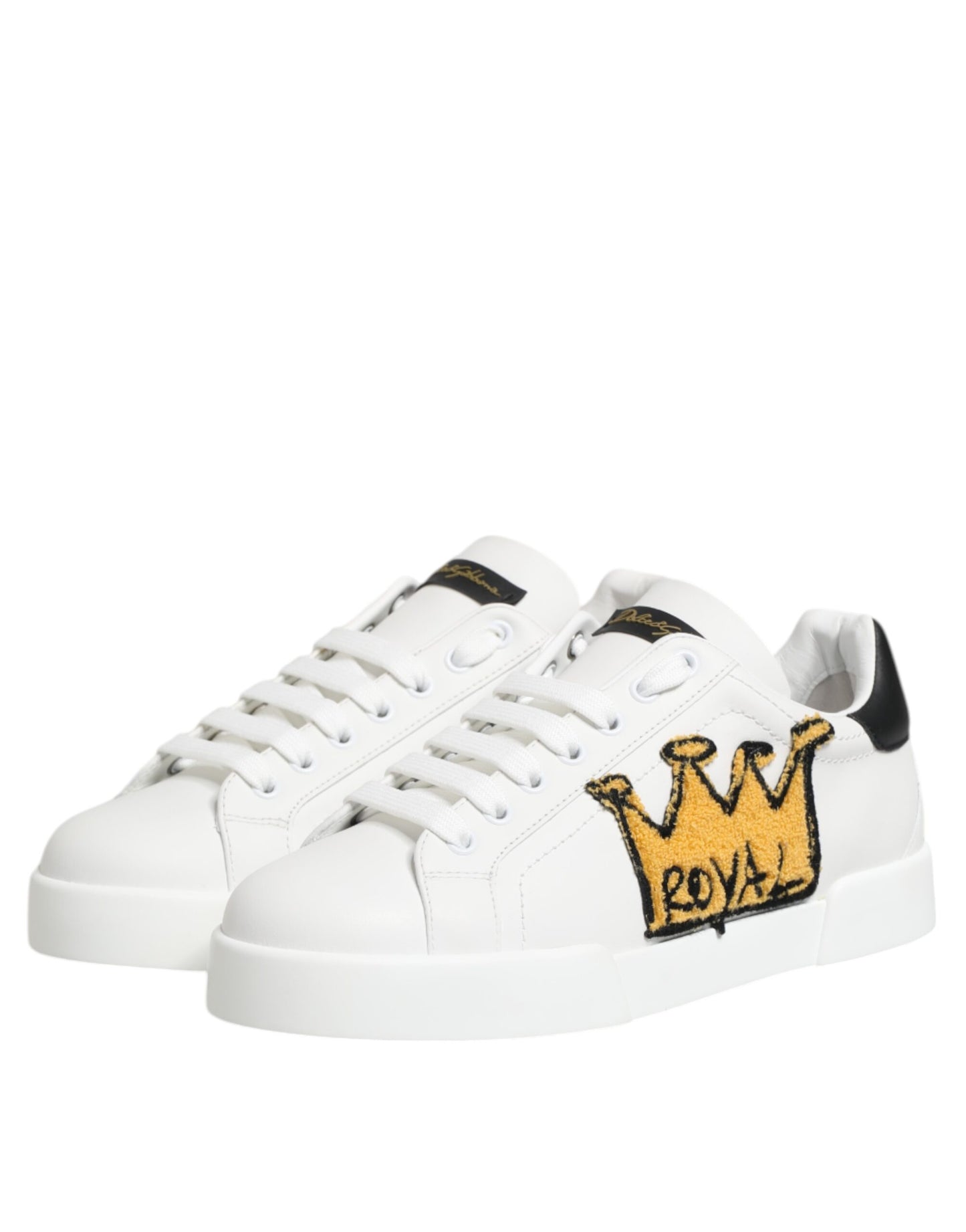 Dolce & Gabbana Weiß Crown Patch Portofino Männer Turnschuhe Schuhe