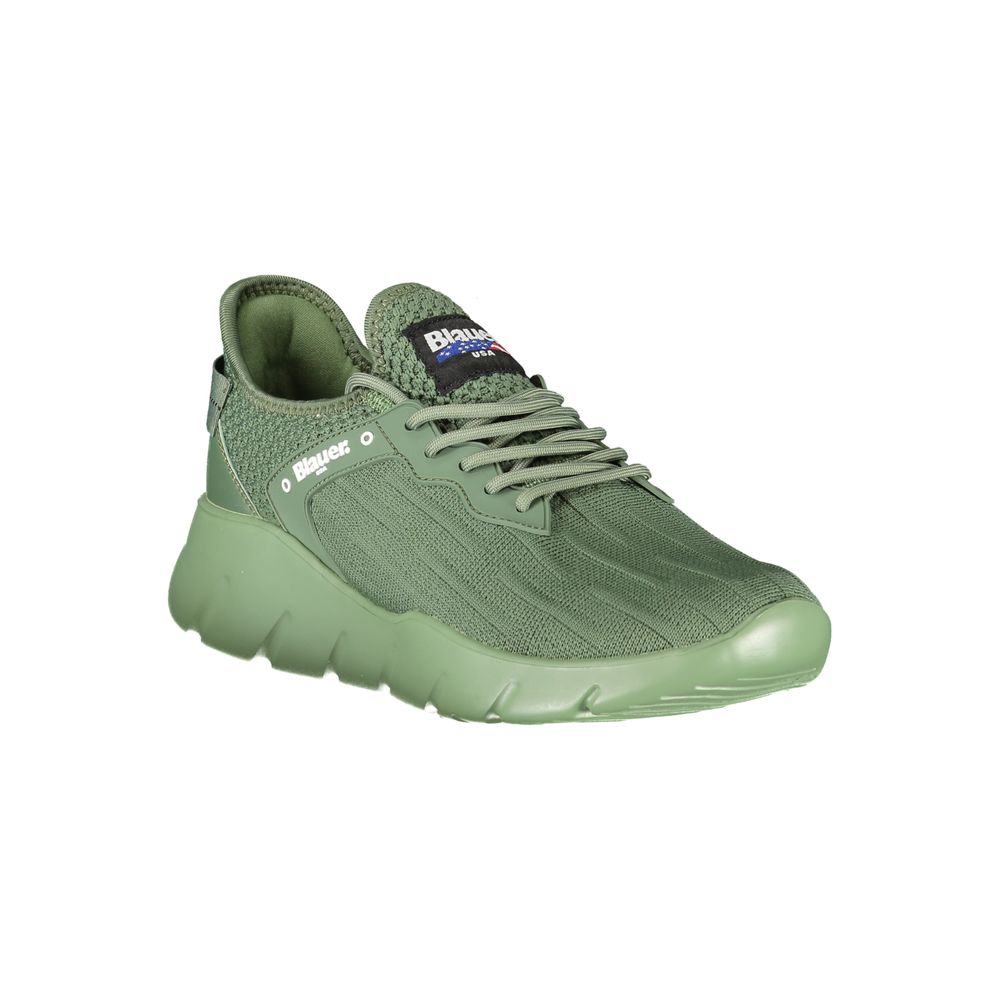 Blauer Grüner Polyester Herren Sneaker