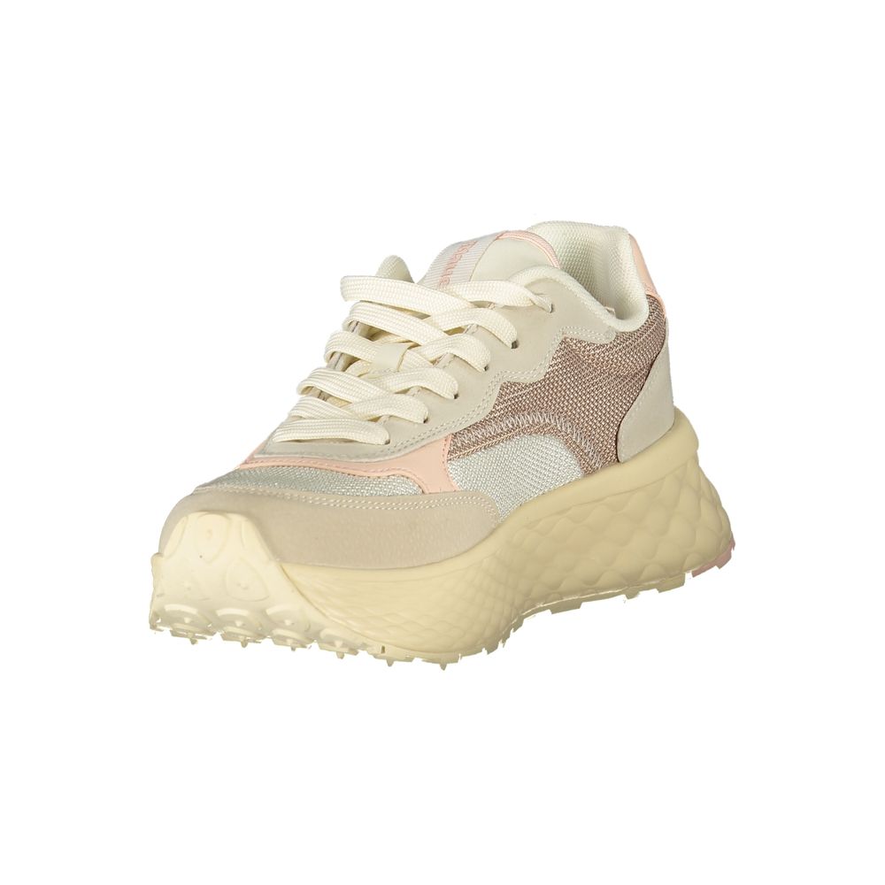 Blauer Beige Polyester Damen Sneaker
