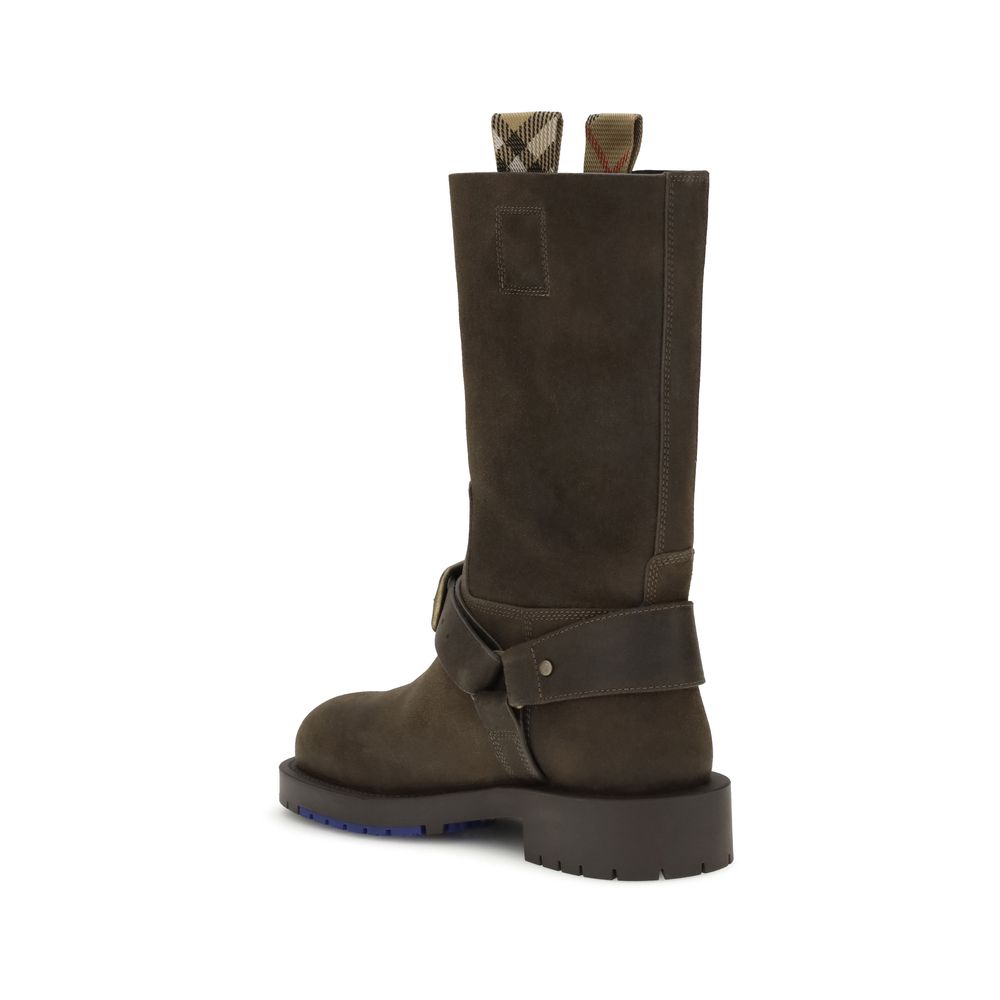 Burberry Wildleder-Stiefeletten mit Sattel