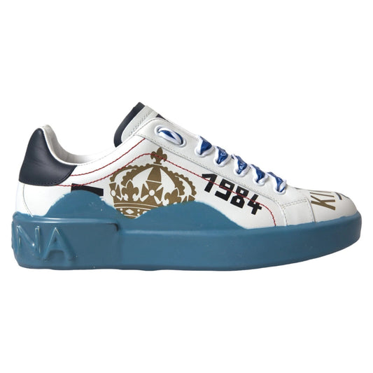 Dolce & Gabbana Blau Weiß Bedruckte Portofino Melt Sneakers