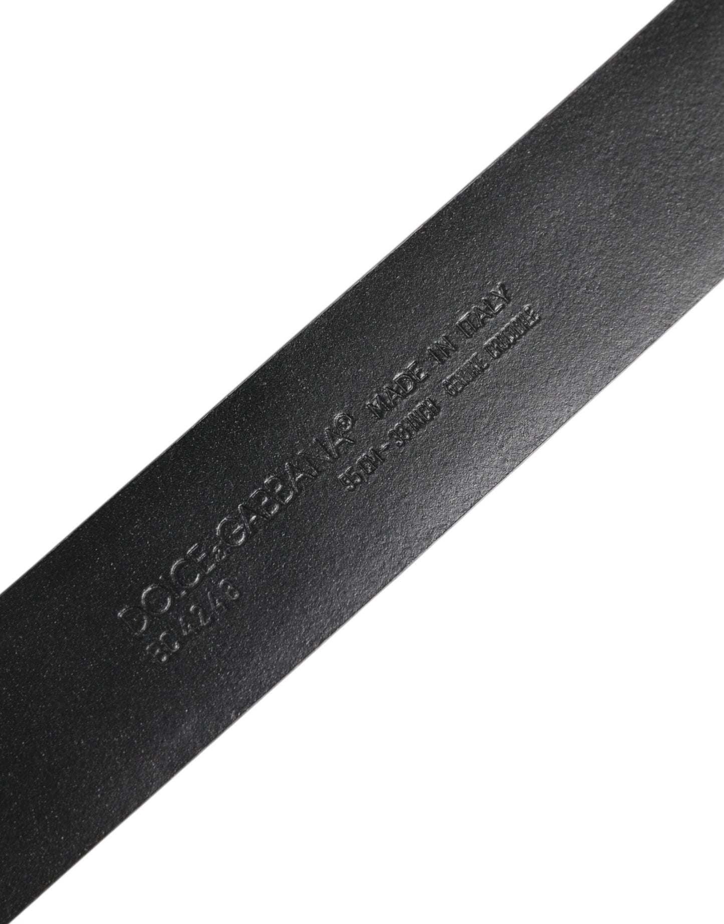 Dolce & Gabbana Schwarzes Exotenleder DG Logo Schnalle Gürtel