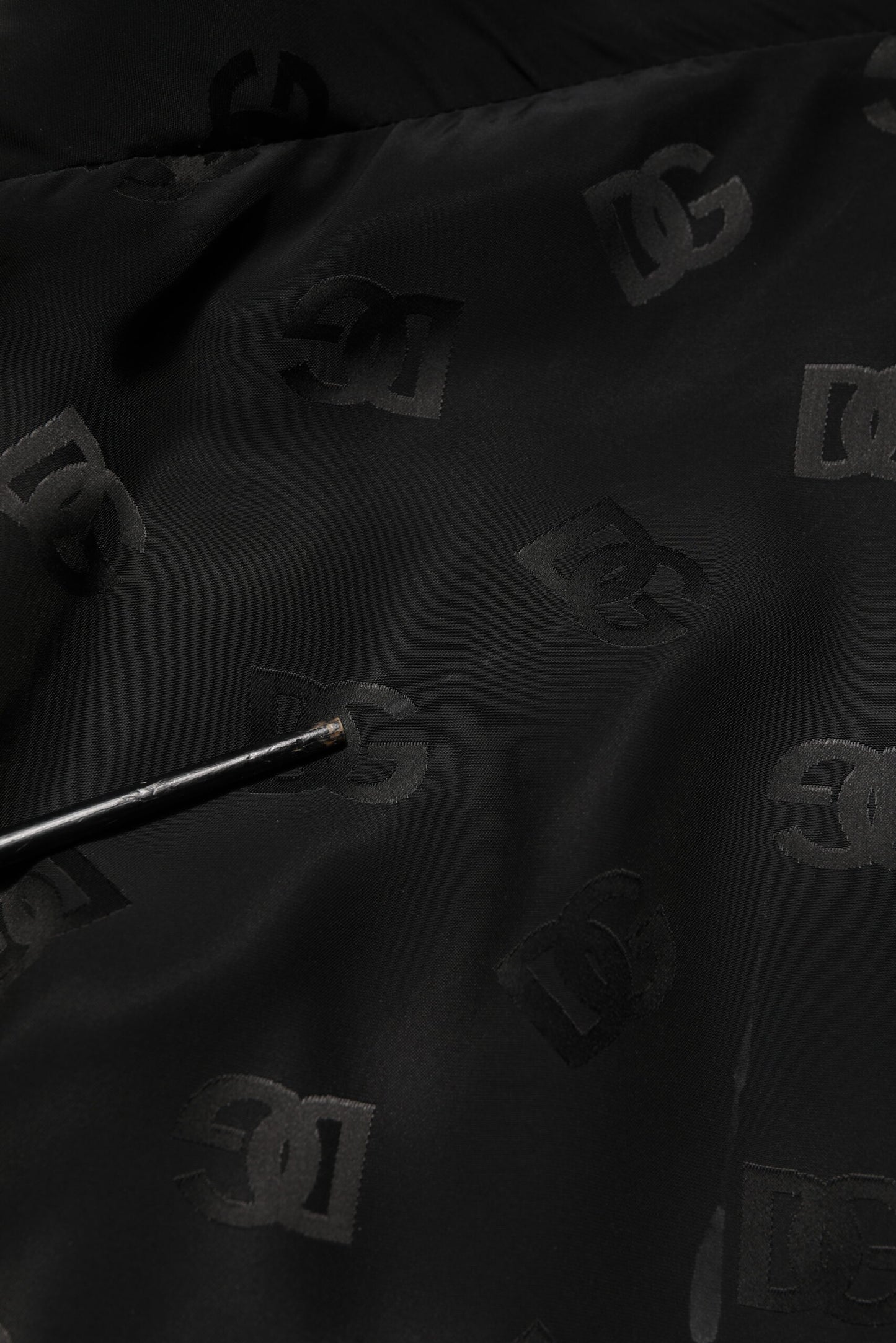 Dolce & Gabbana Schwarzer Polyester Logo Monogramm Mantel Jacke