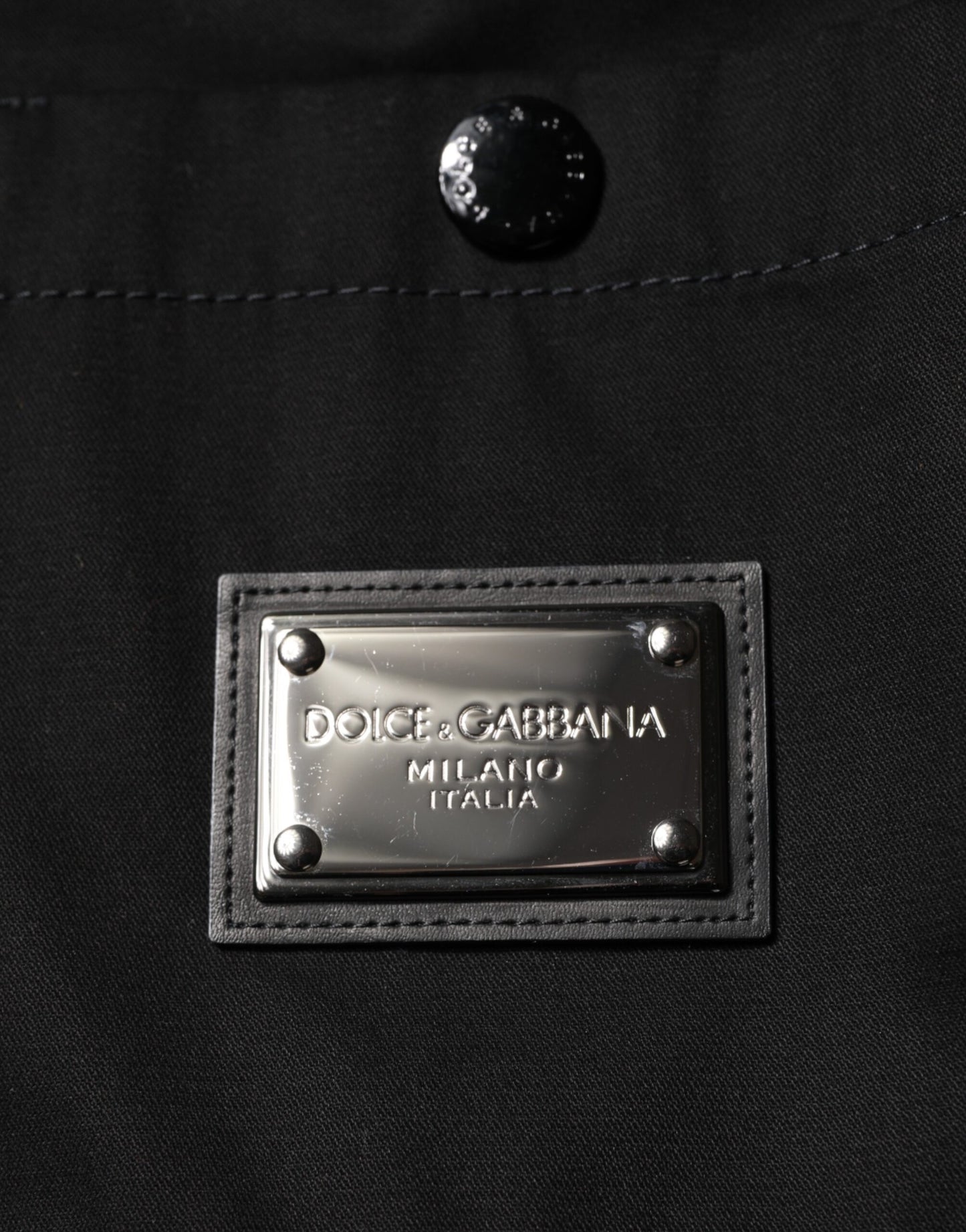 Dolce & Gabbana Schwarzes Kurzarm-Knopf Herren Freizeithemd