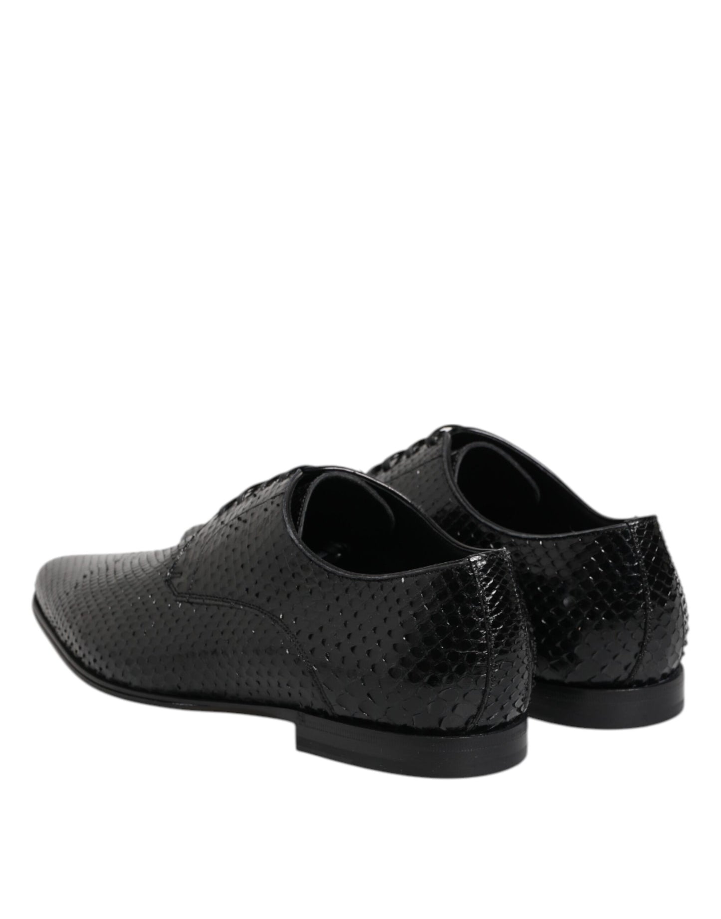Dolce & Gabbana Schwarze Exotische Leder Schnürschuhe Derby