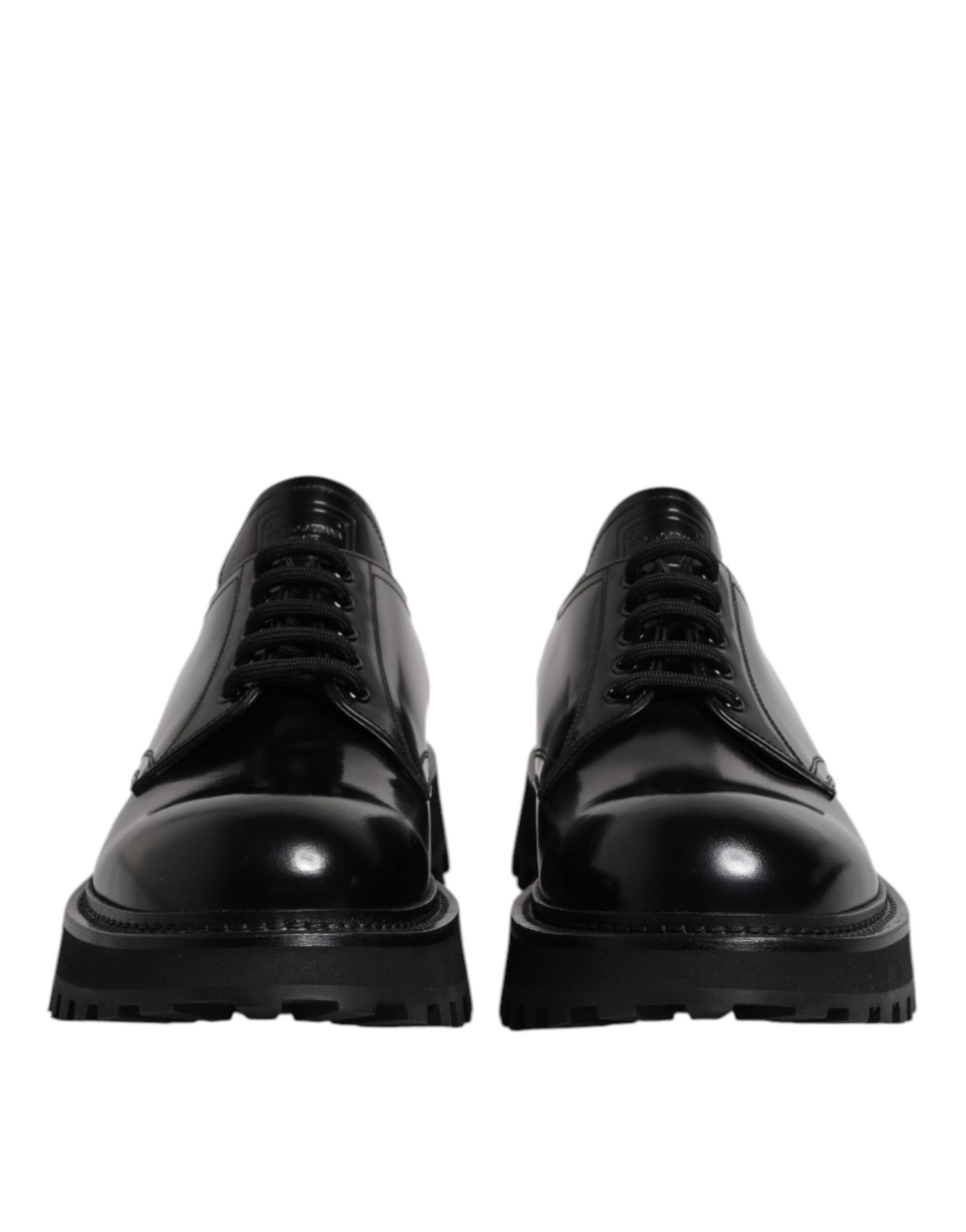 Dolce & Gabbana Schwarze Leder-Schnürschuhe für Trekking-Anzüge