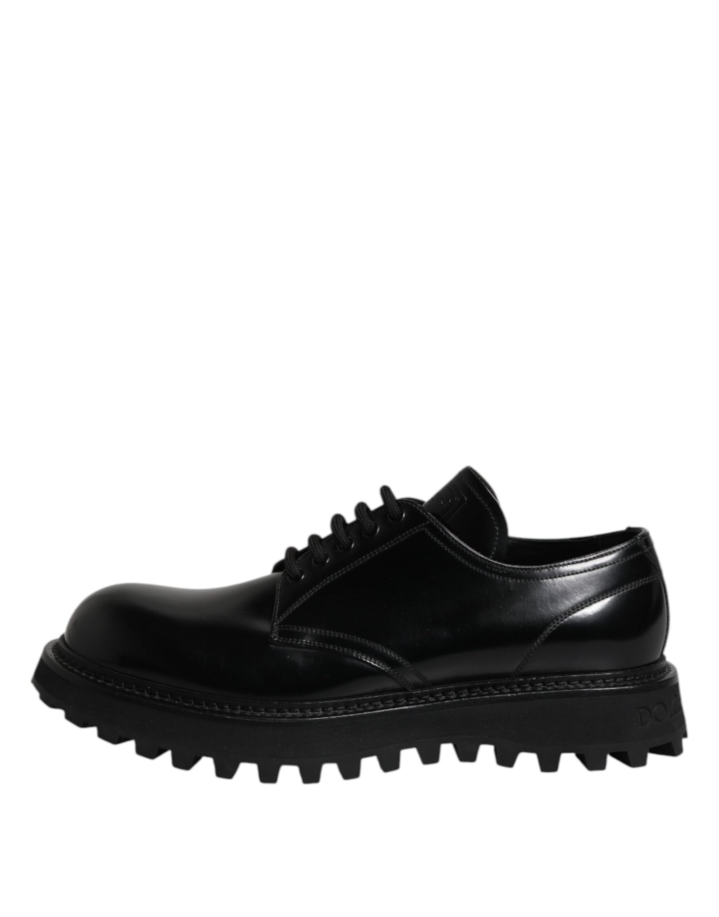 Dolce & Gabbana Schwarze Leder-Schnürschuhe für Trekking-Anzüge