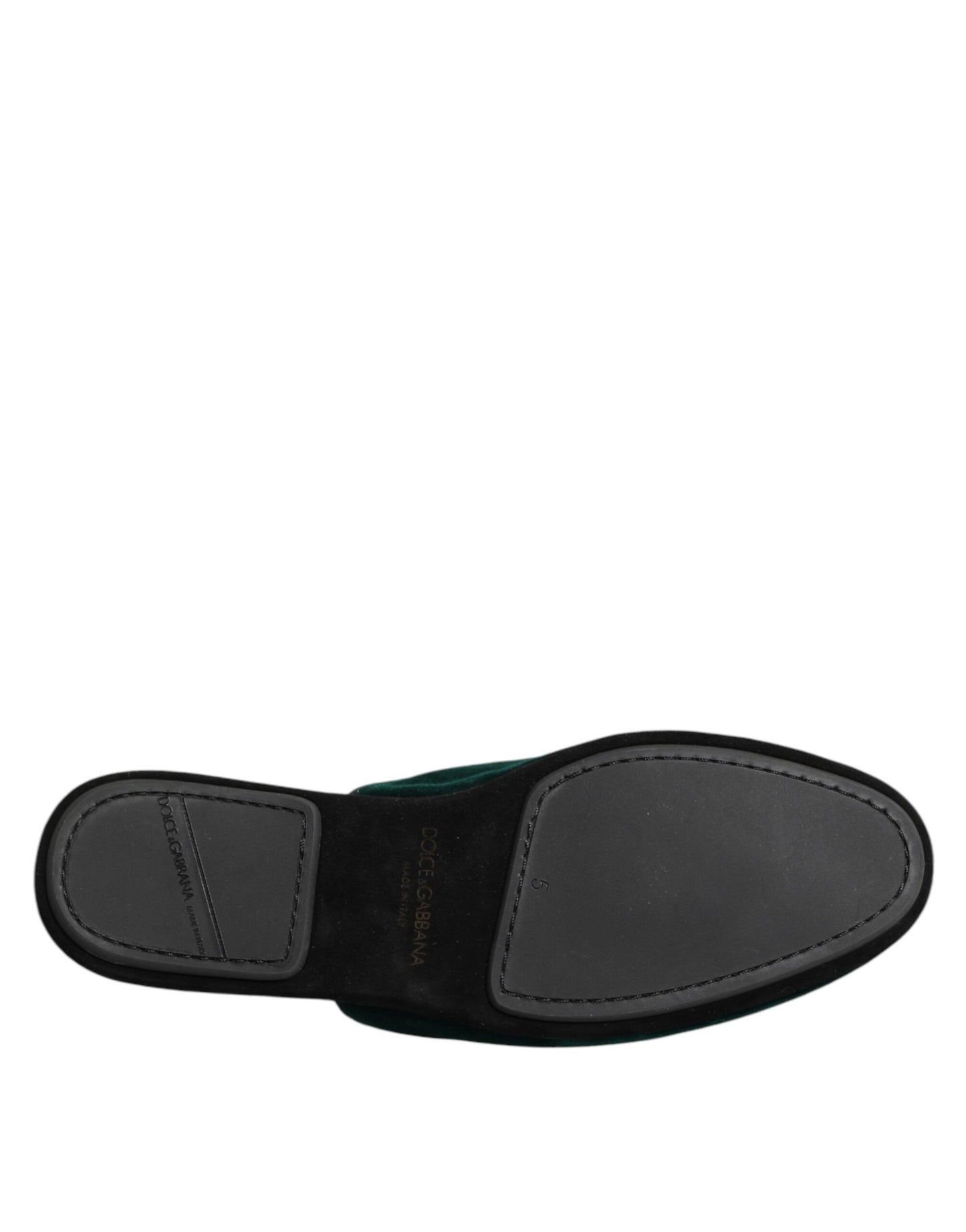 Dolce & Gabbana Grüner Samt Kreuz verschönert Pantoffeln Schuhe