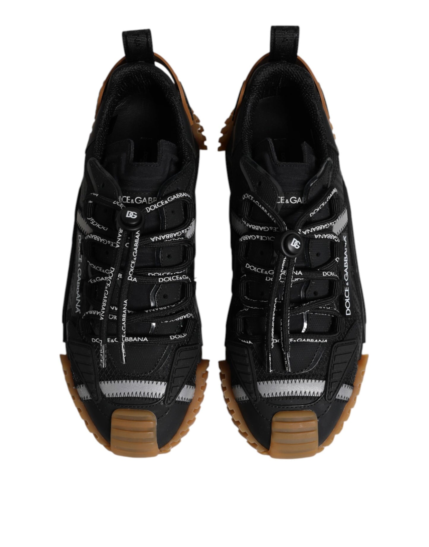 Dolce & Gabbana Schwarz Logo Lace Up Low Top NS1 Turnschuhe Schuhe